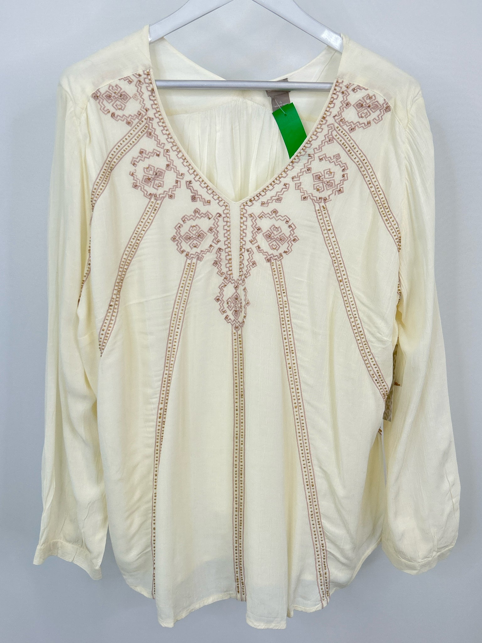 CHICO'S Size 20/22 ecru Women Top