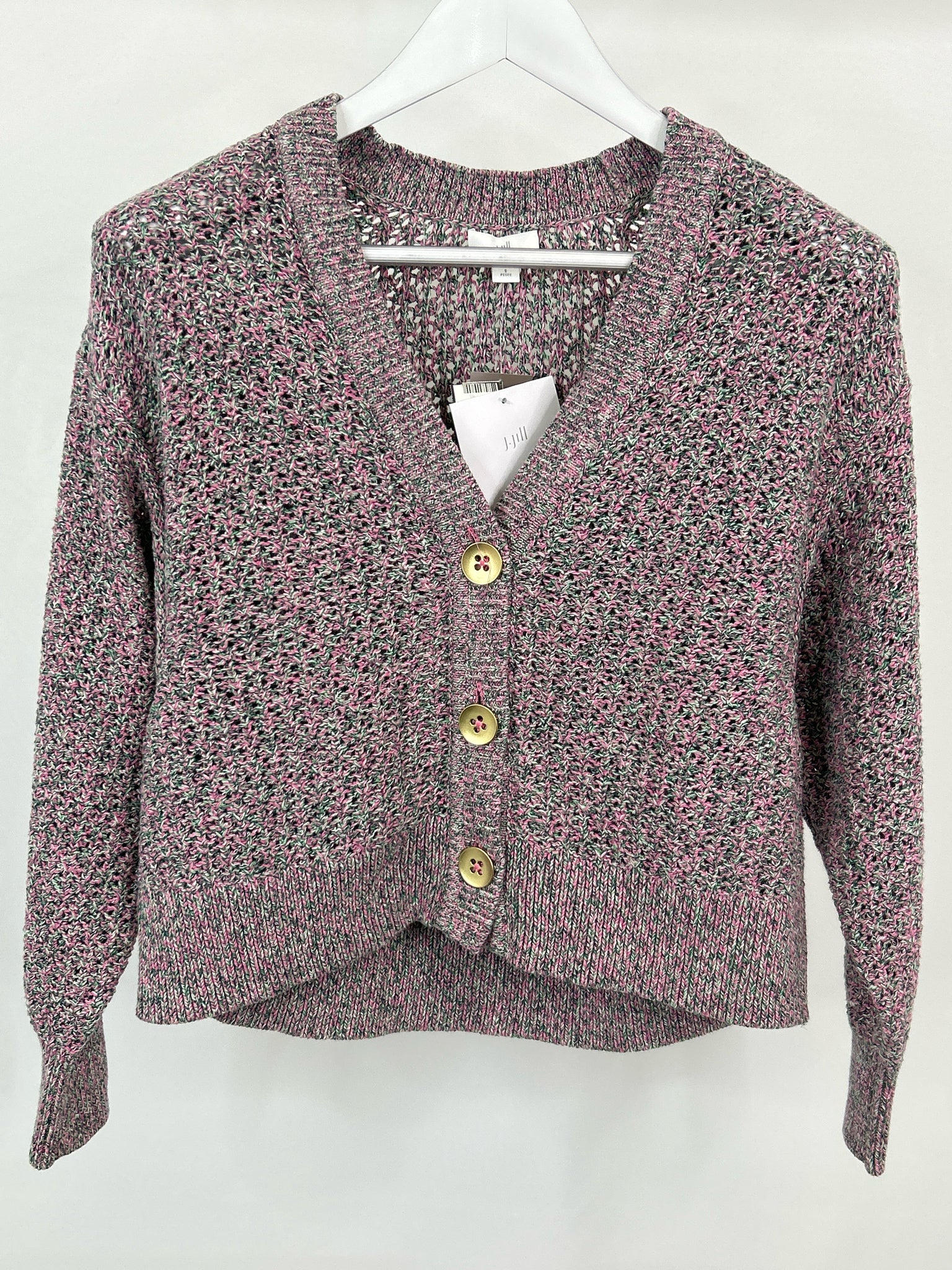 J JILL Size SP Pink and green Women Cardigan