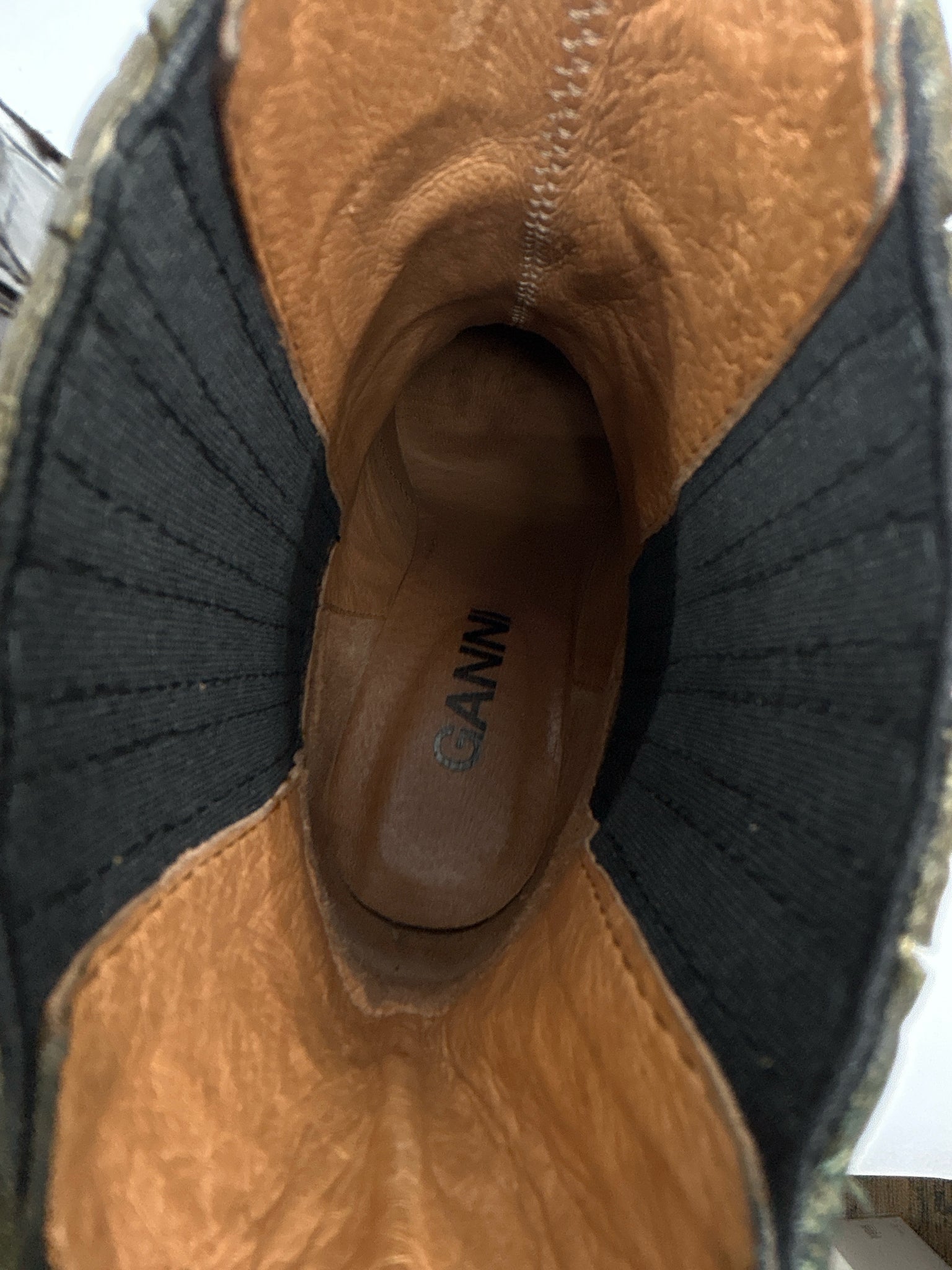 GANNI Size 38/8 Brown Women Booties