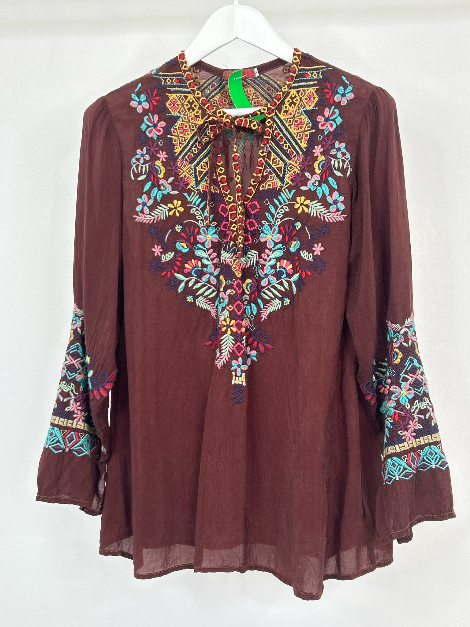 JOHNNY WAS Size L Brown Women Top