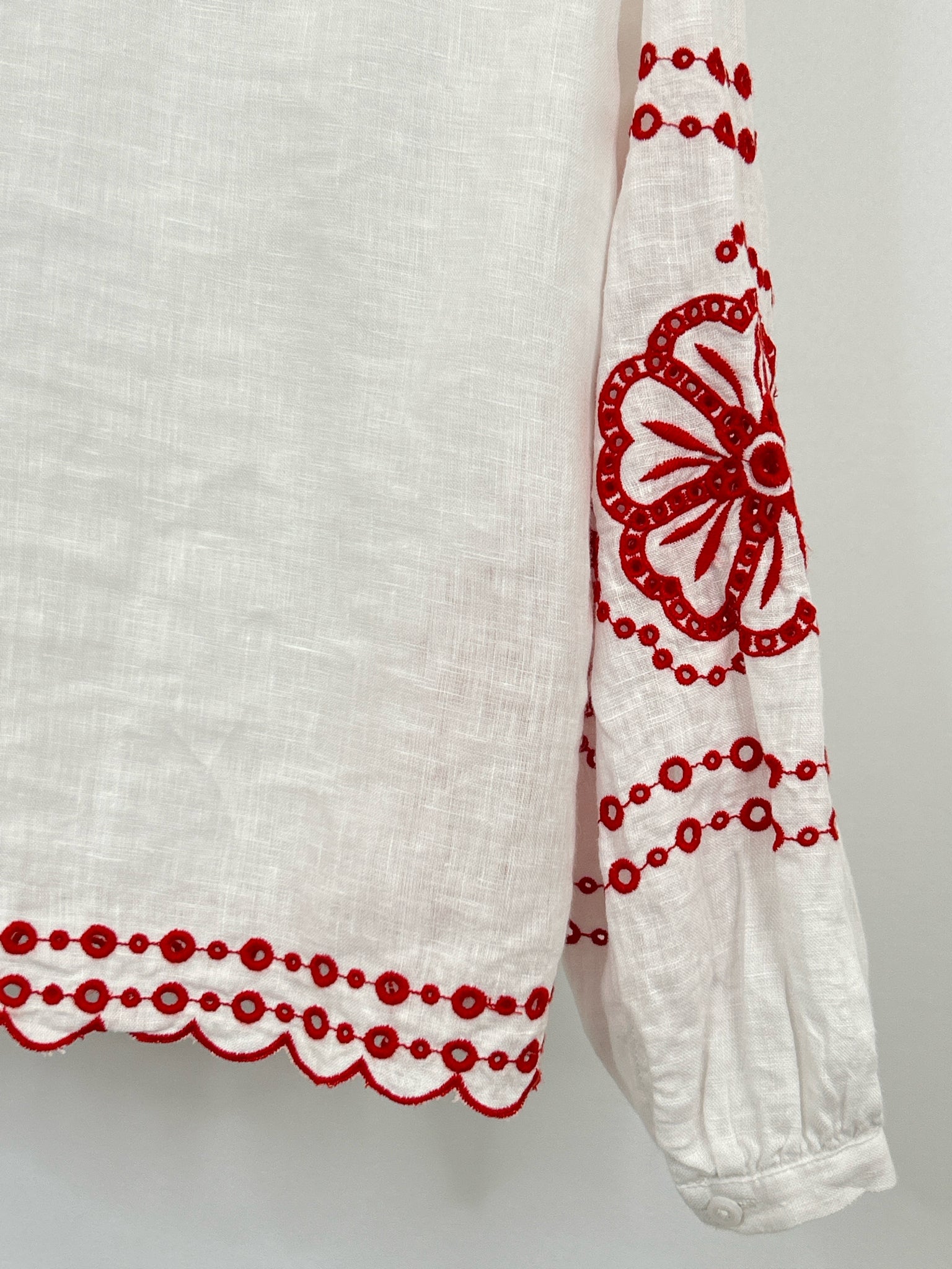 J.CREW Size M WHITE AND RED Women Top