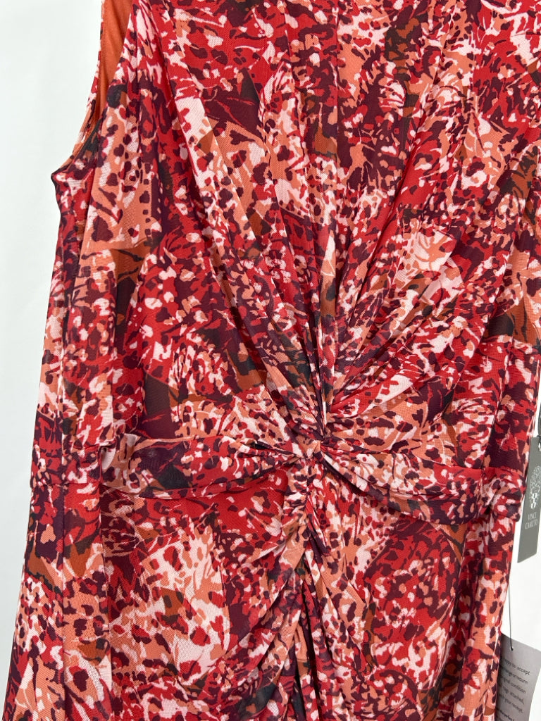 VINCE CAMUTO Size 14 Orange Print Women's Dress