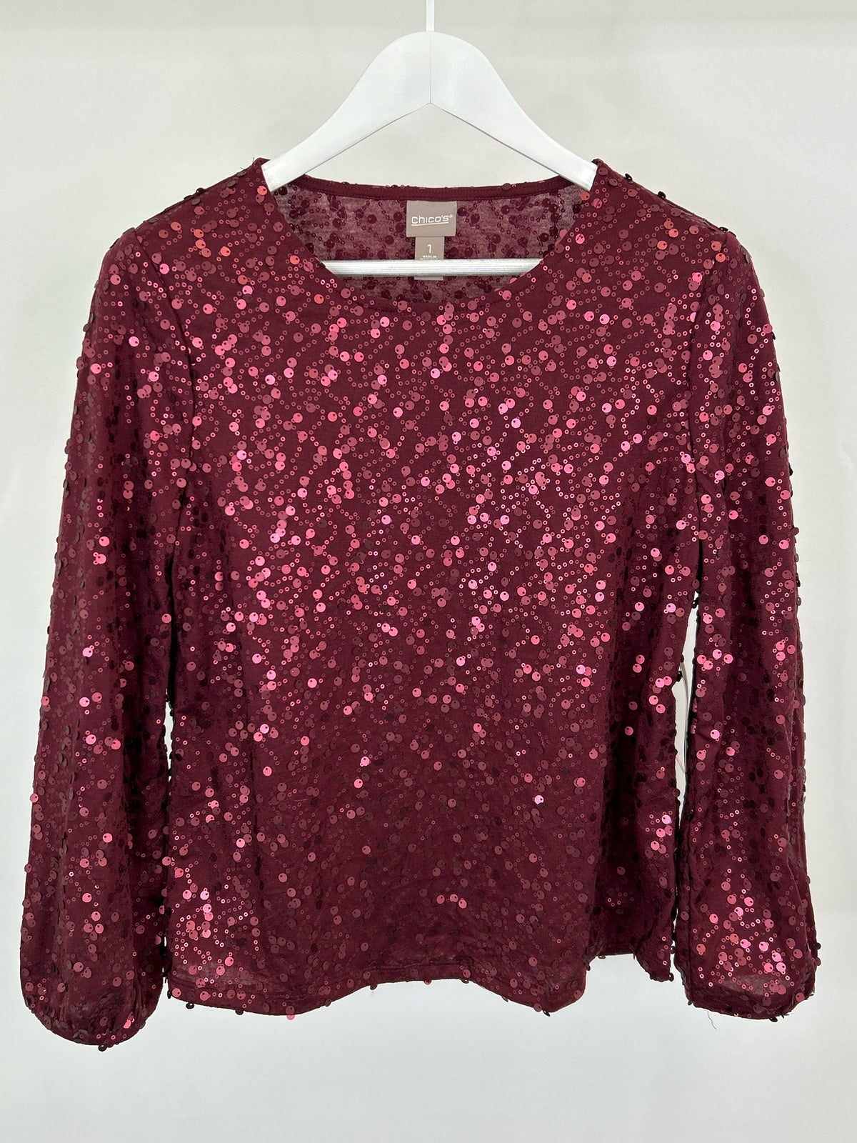 CHICO'S Size M WINE Women Top
