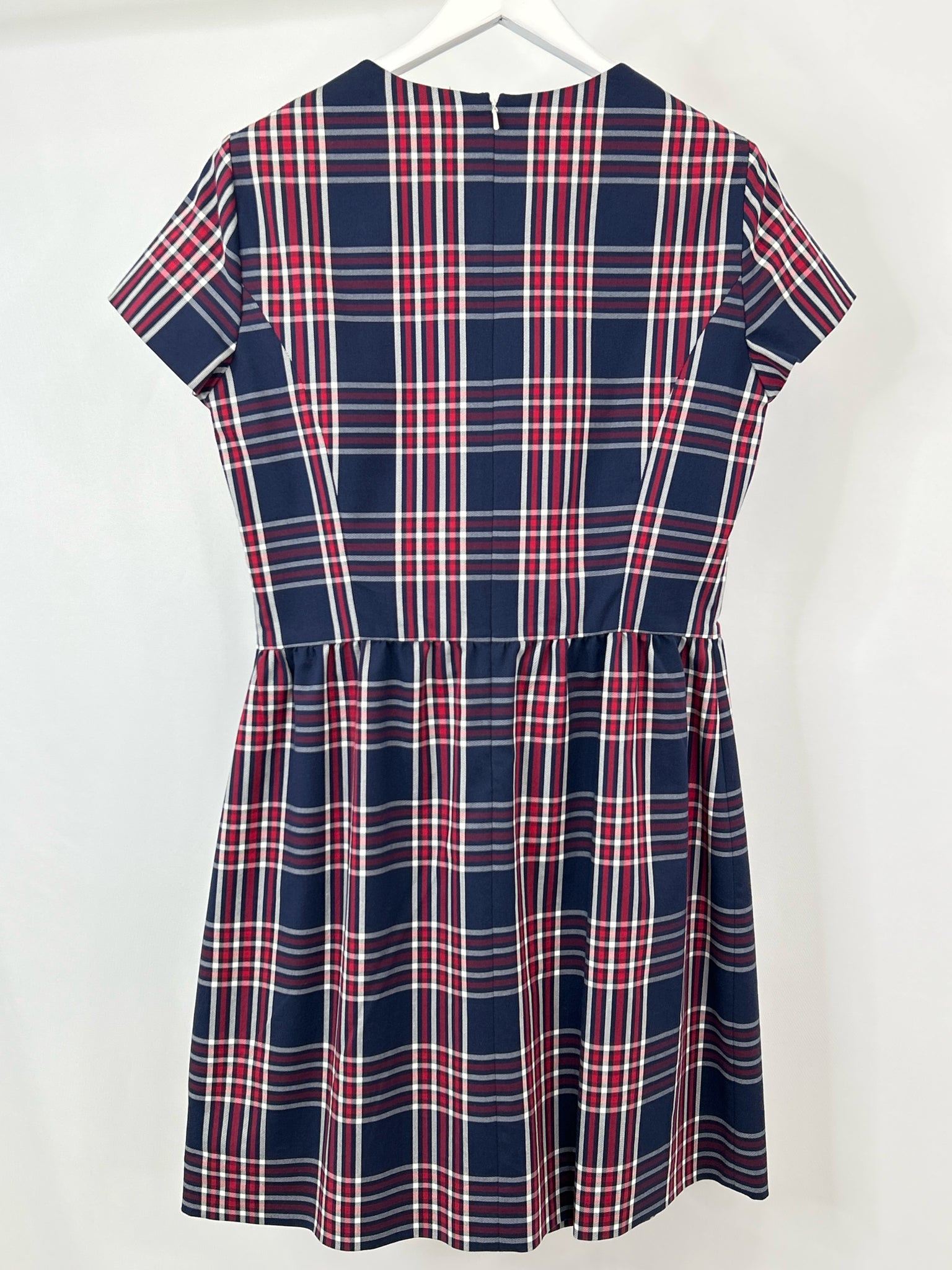 BROOKS BROTHERS Size 14 Navy plaid Women Dress