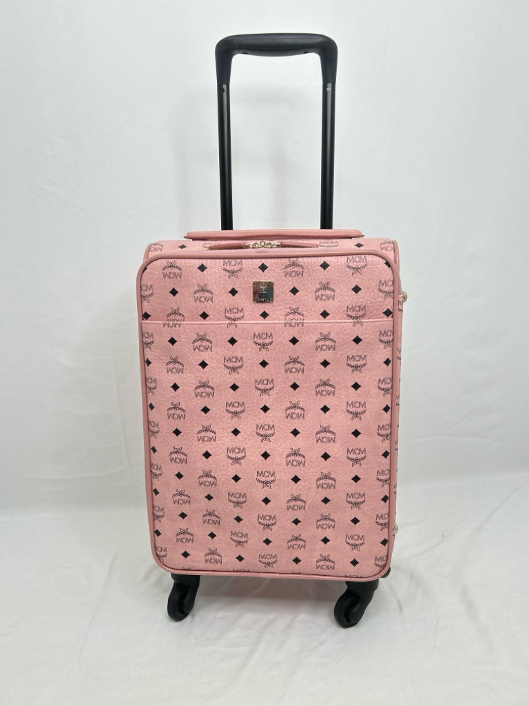 MCM Pink Ottomar Cabin Trolly Luggage Authenticated