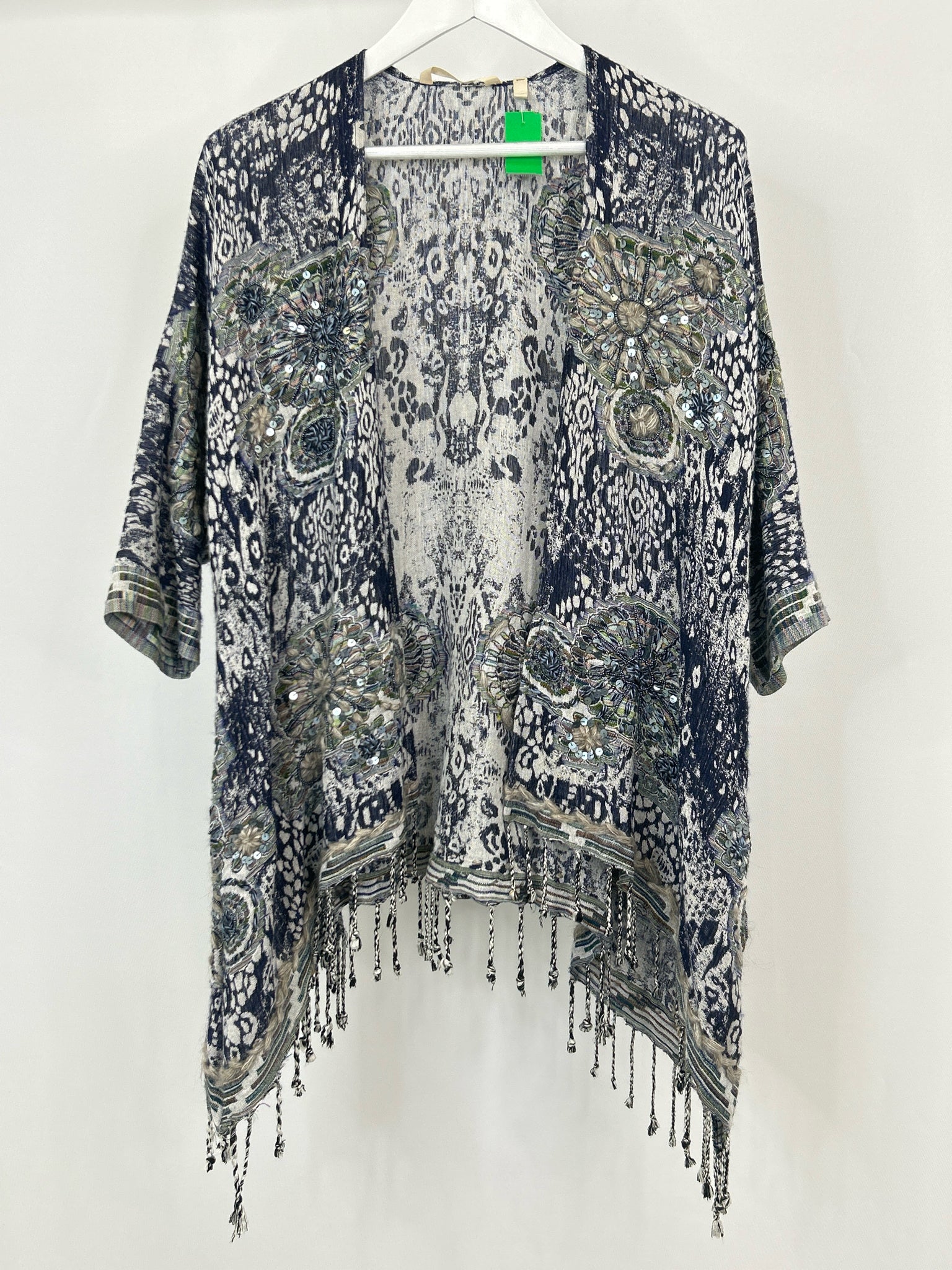 SOFT SURROUNDINGS Size PS/PM Navy Print Women Cardigan