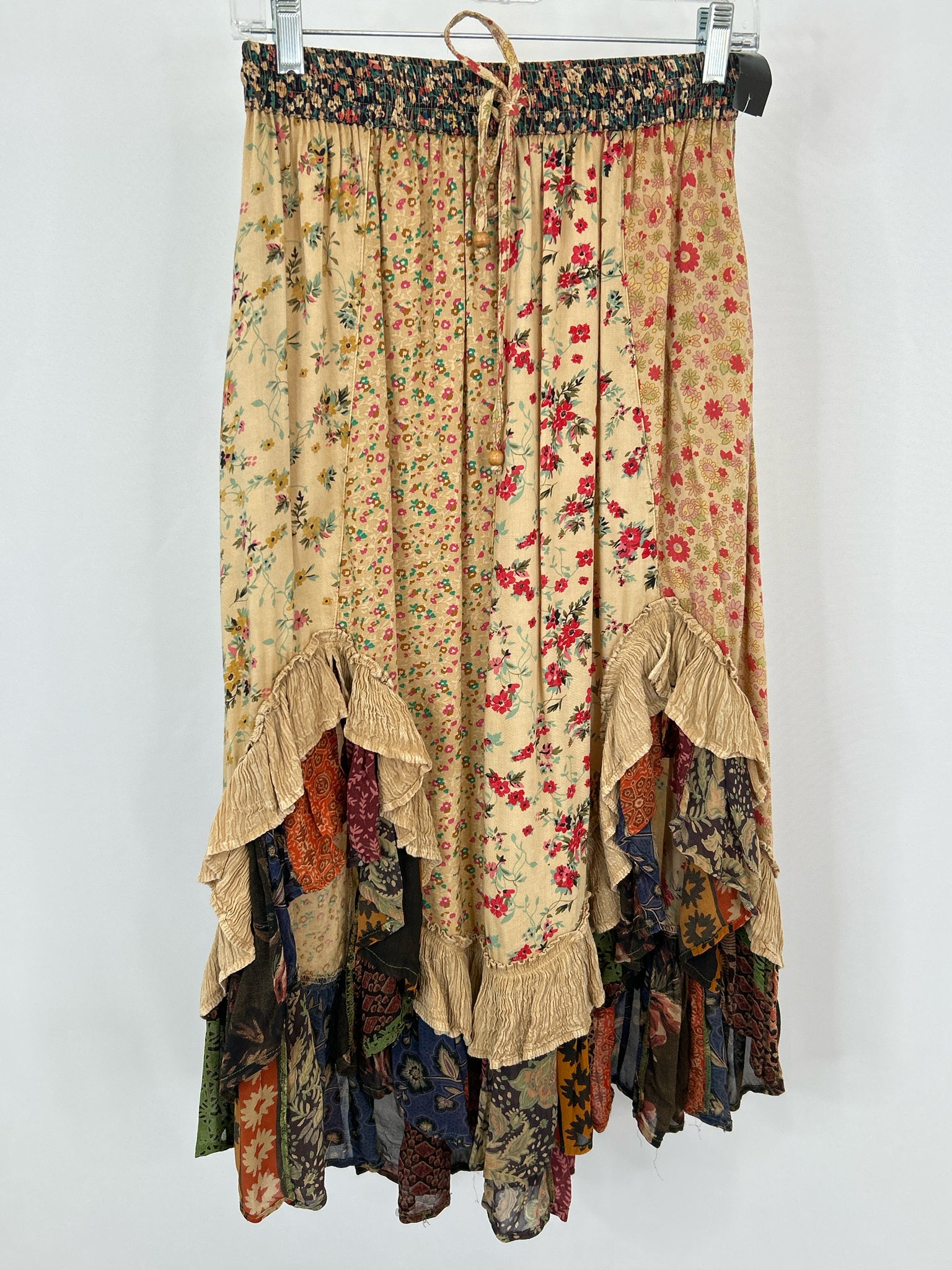 YOUNG THREADS Size S BEIGE FLORAL Women Skirt