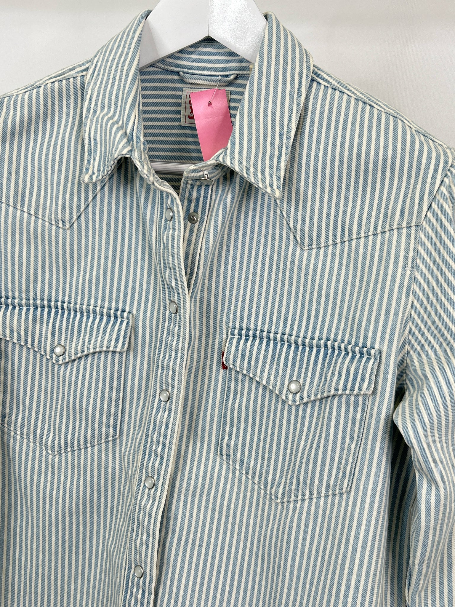 LEVI STRAUSS & CO. Size M Blue Striped Women Shirt