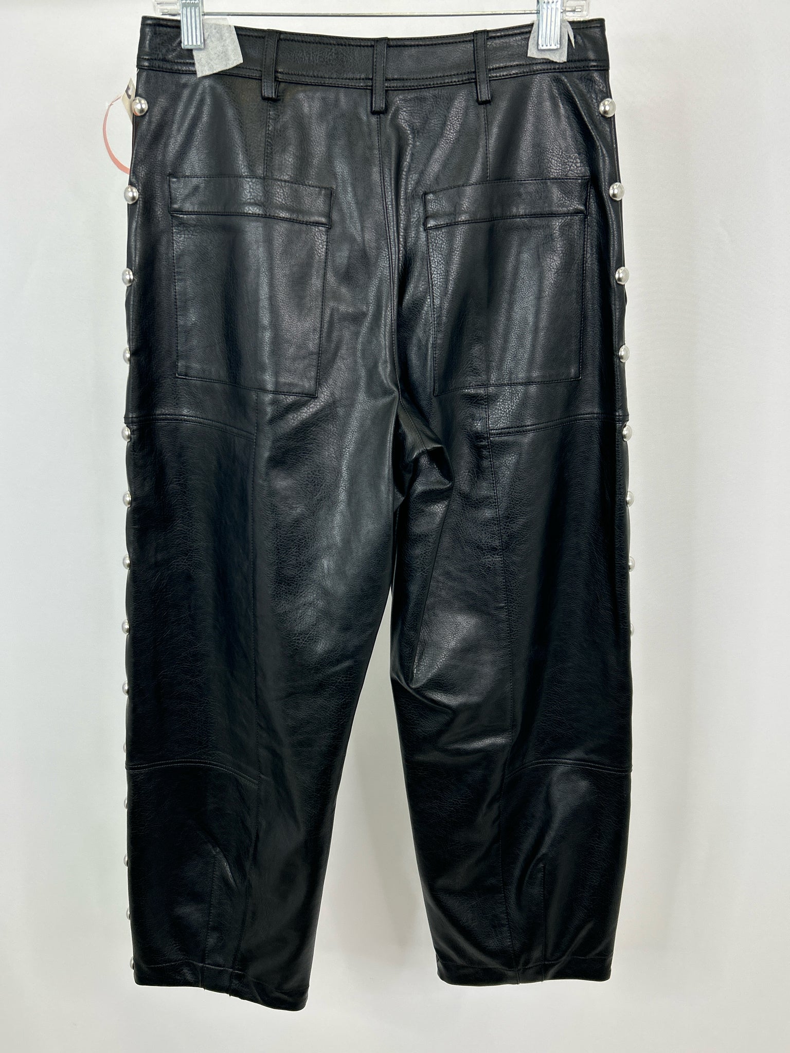 ANTHROPOLOGIE Size 6 Black Faux Leather Women Pants NWT