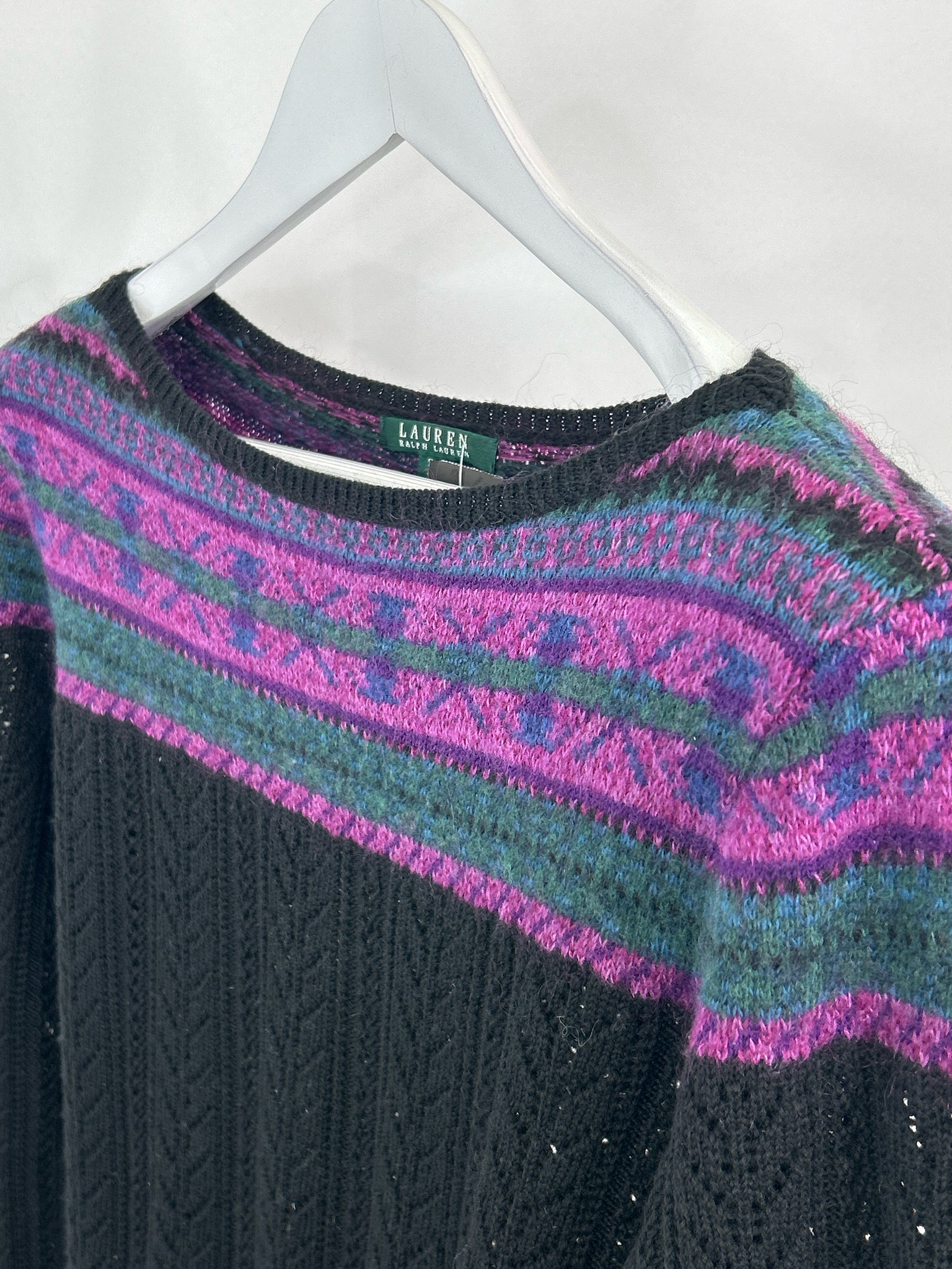 Lauren Ralph Lauren Size XL PURPLE AND BLACK Women Sweater