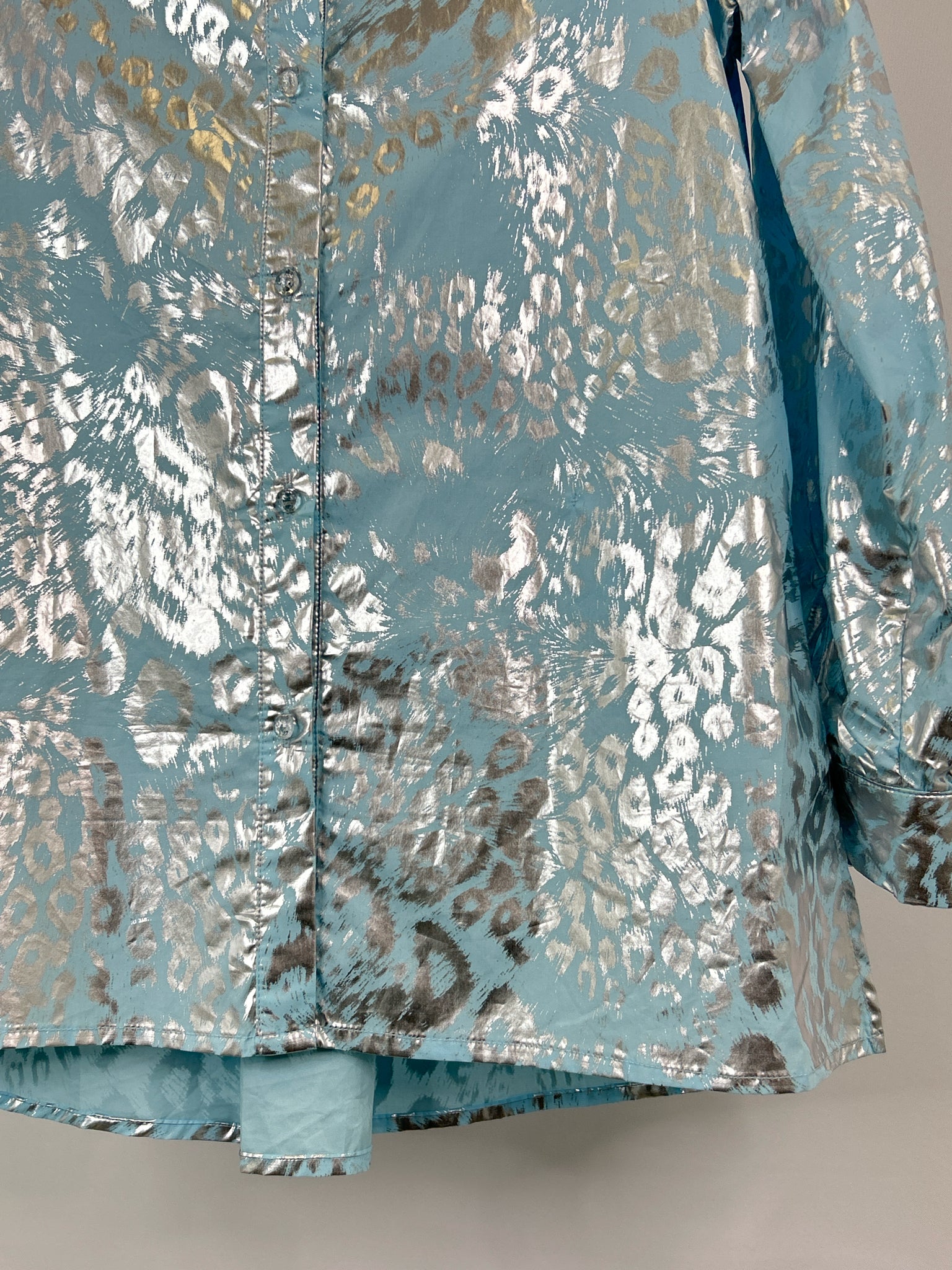 BEREK Size S Blue and Silver Women Shirt Jacket
