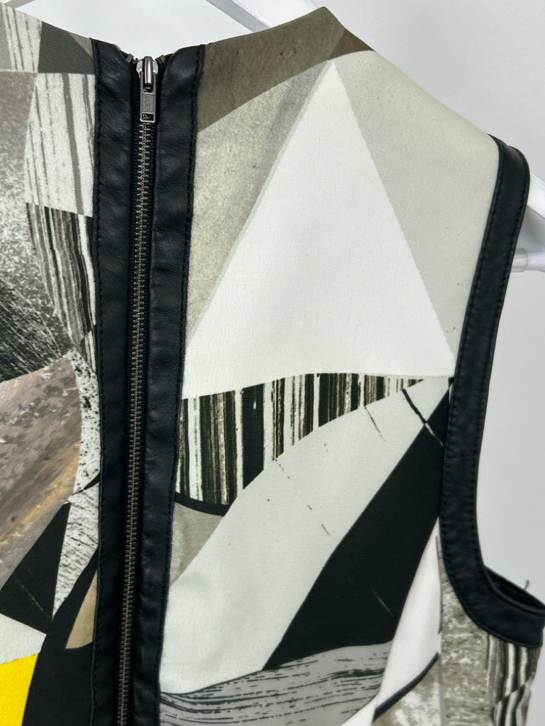 Helmut Lang Size 6 Black Print Women's Dress