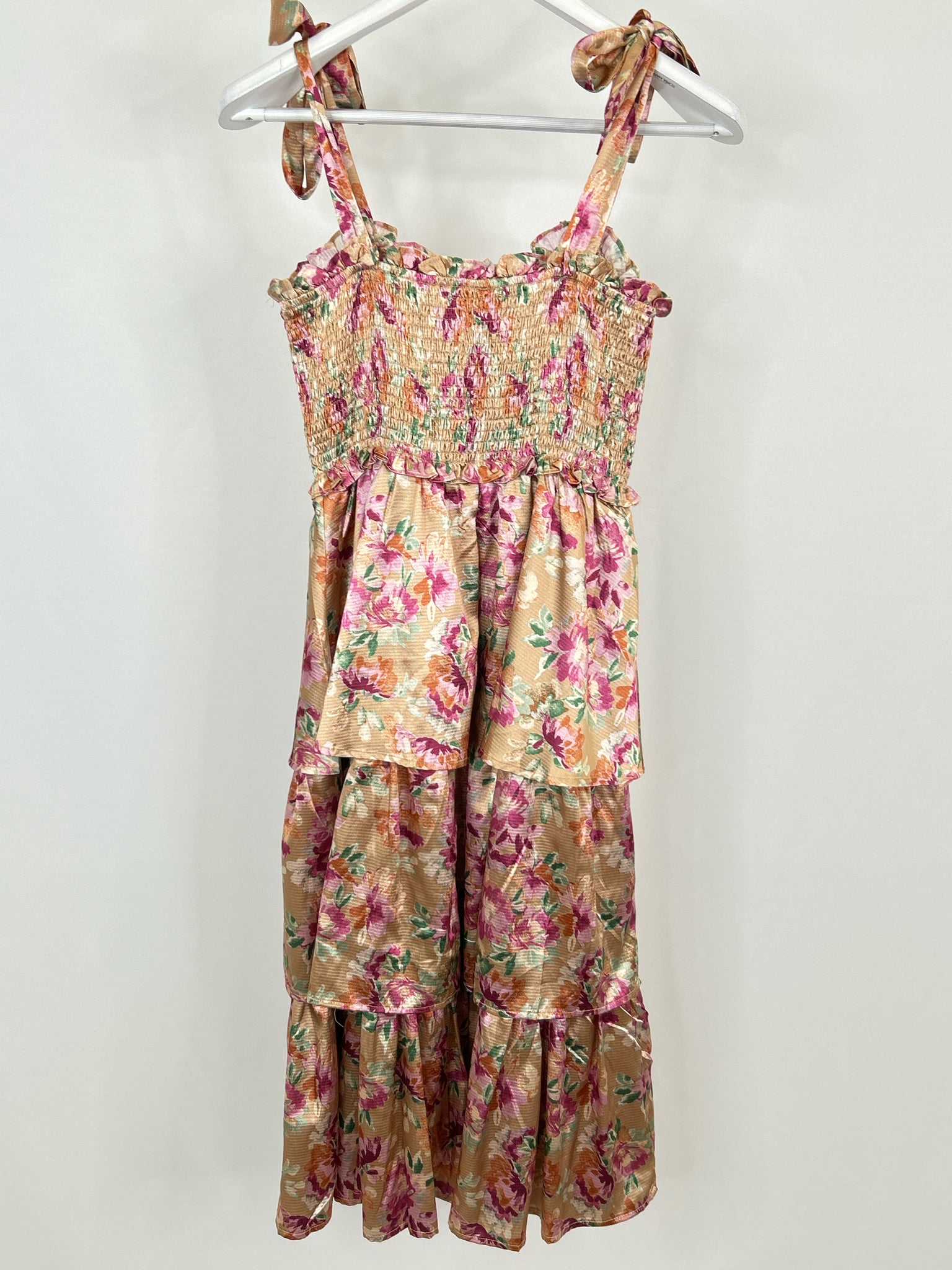 FORE Size M Bronze Floral Women Dress