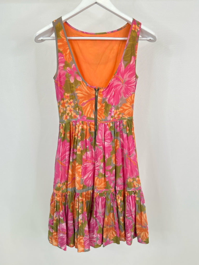 TRACY FEITH Size XS Pink and Orange Women's Dress
