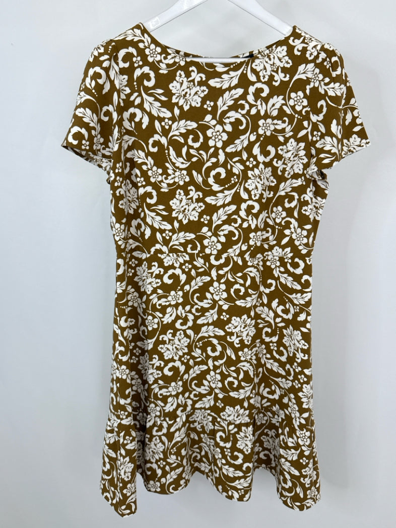 ANN TAYLOR FACTORY Size 12 Brown Print Women Dress