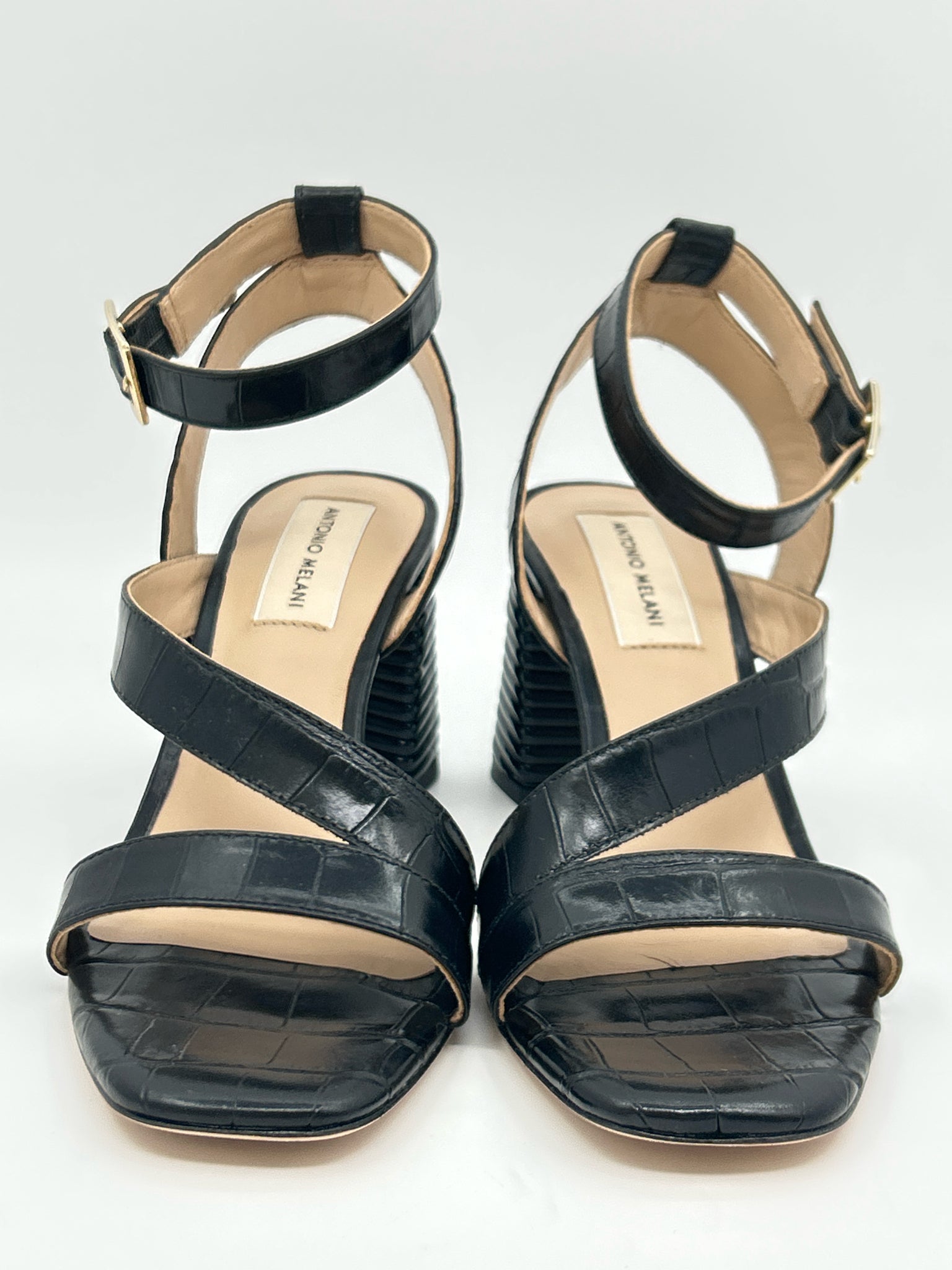 ANTONIO MELANI Size 7M Black Women Sandal