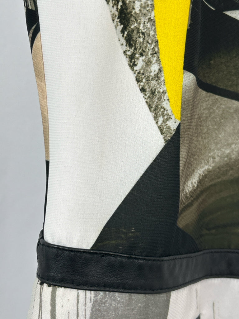 Helmut Lang Size 6 Black Print Women's Dress