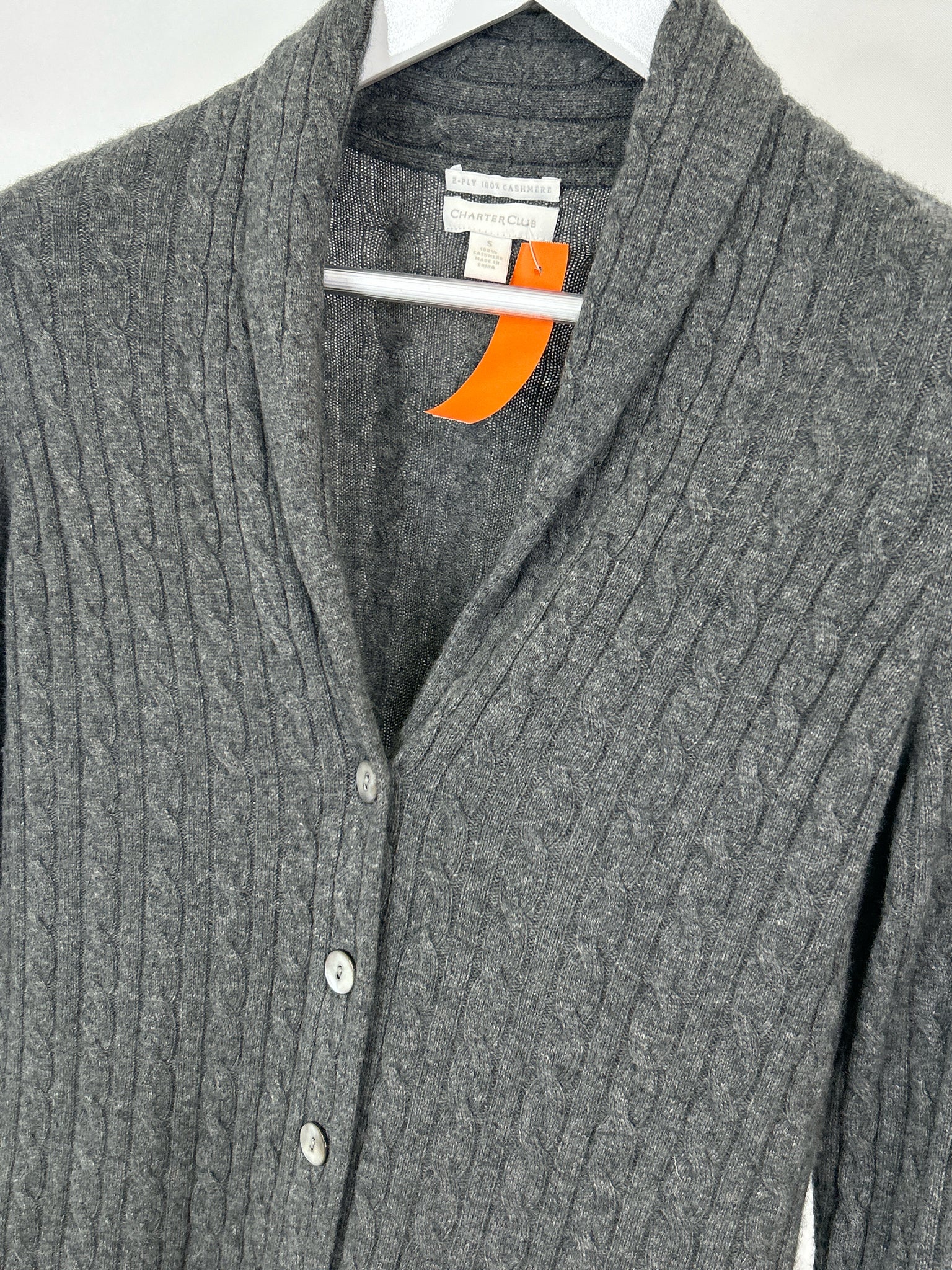 CHARTER CLUB Size S Grey Women Cardigan