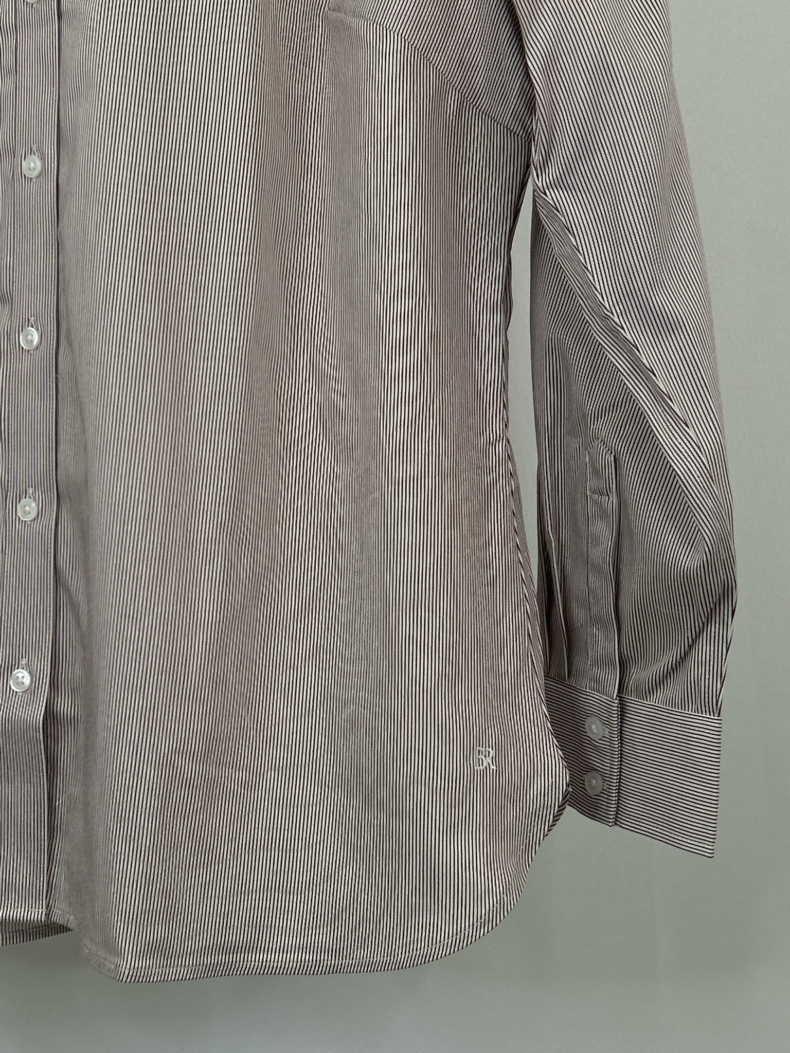 BANANA REPUBLIC Size 16 Maroon Striped Women Shirt