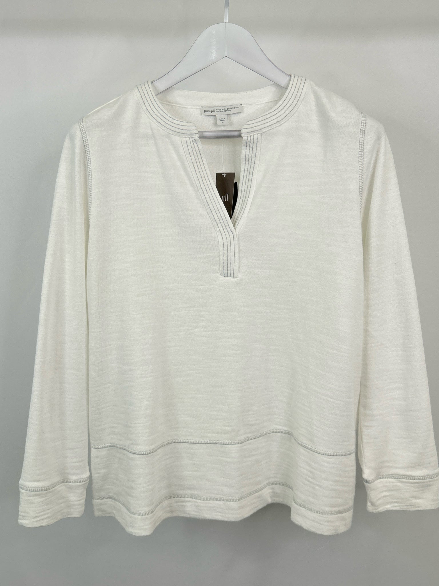 J JILL Size M White Women Sweatshirt NWT