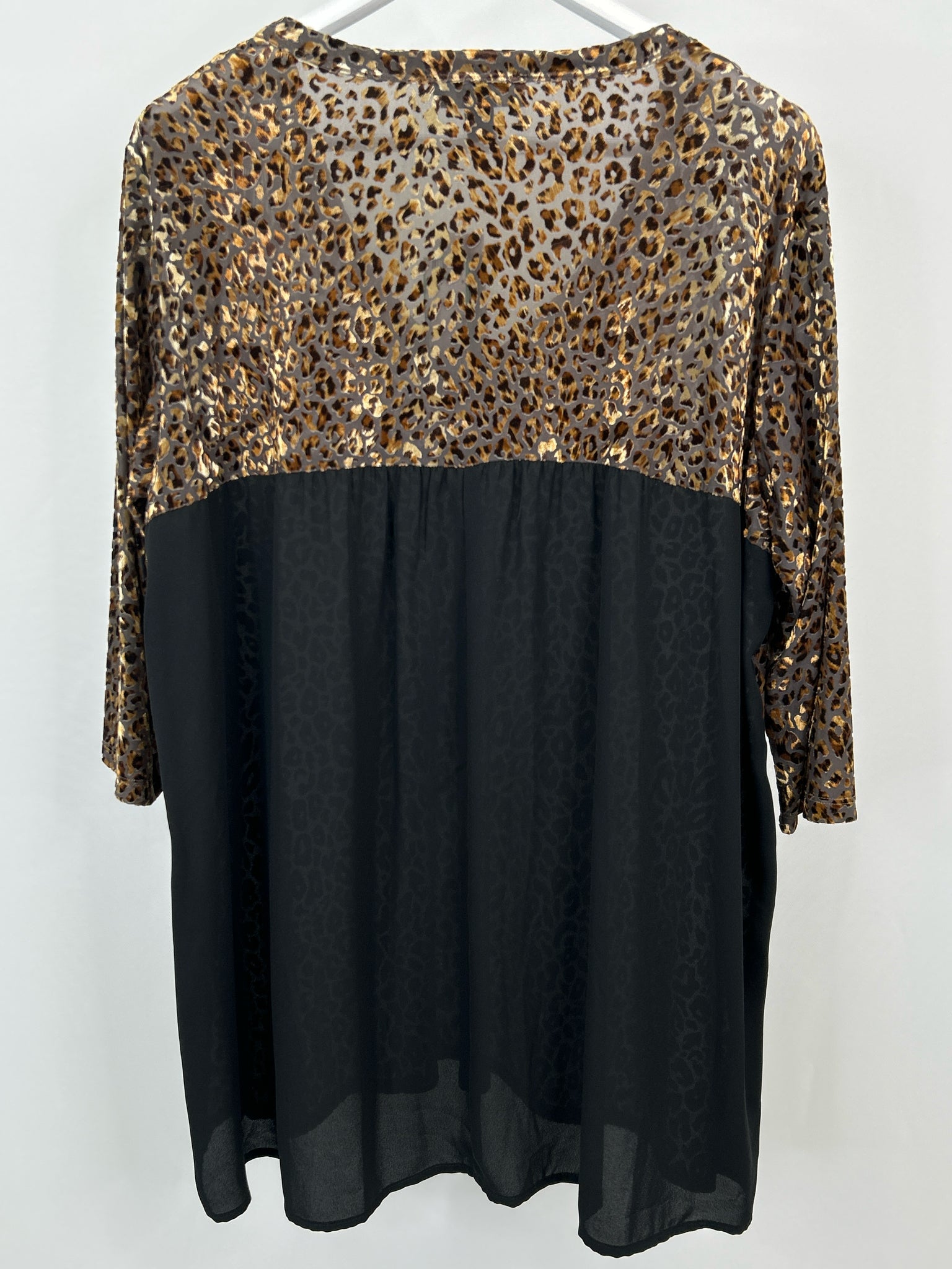 KAREN KANE Size 3X Brown Print Women Top NWT