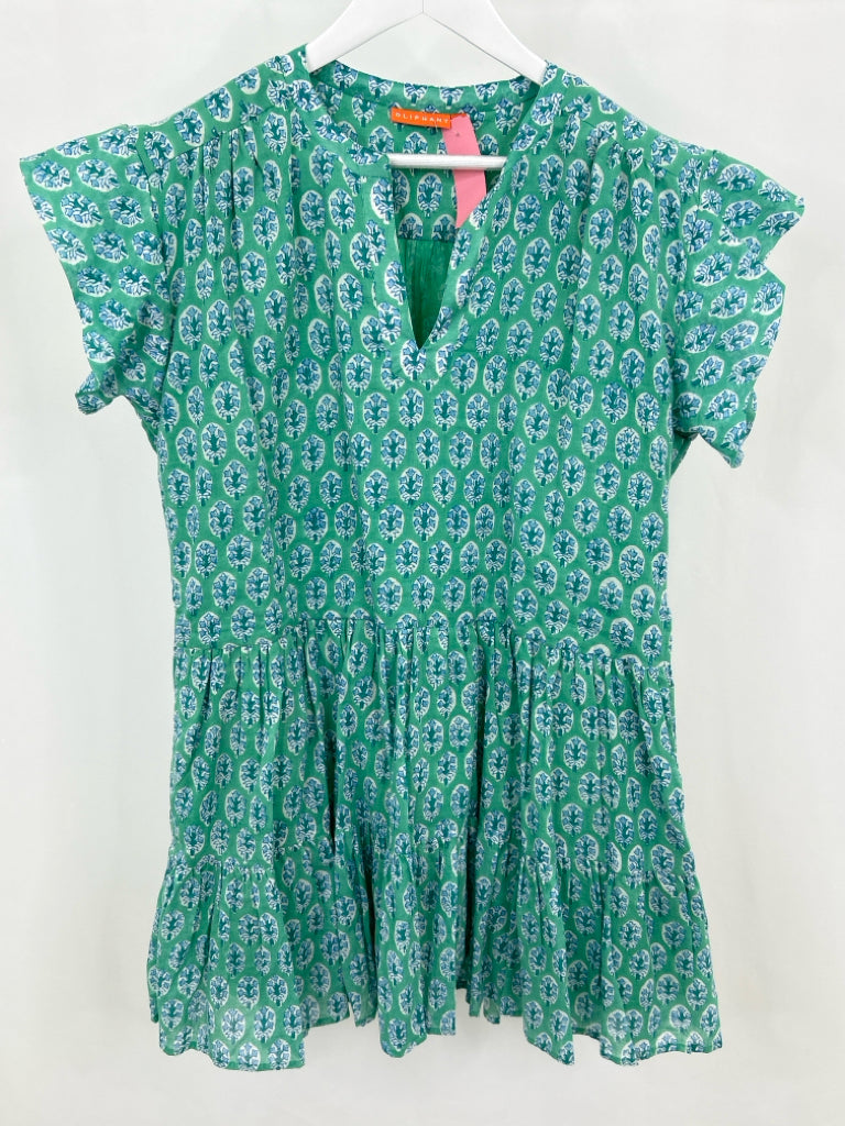 OLIPHANT Women Size XXL Green Floral Dress