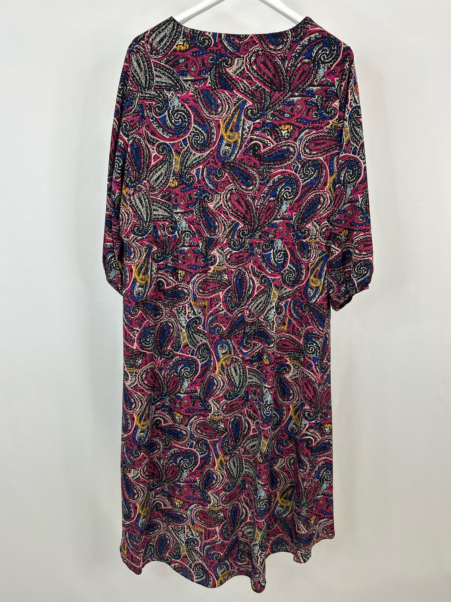 NY COLLECTION Size 2X Fuschia Print Women Dress