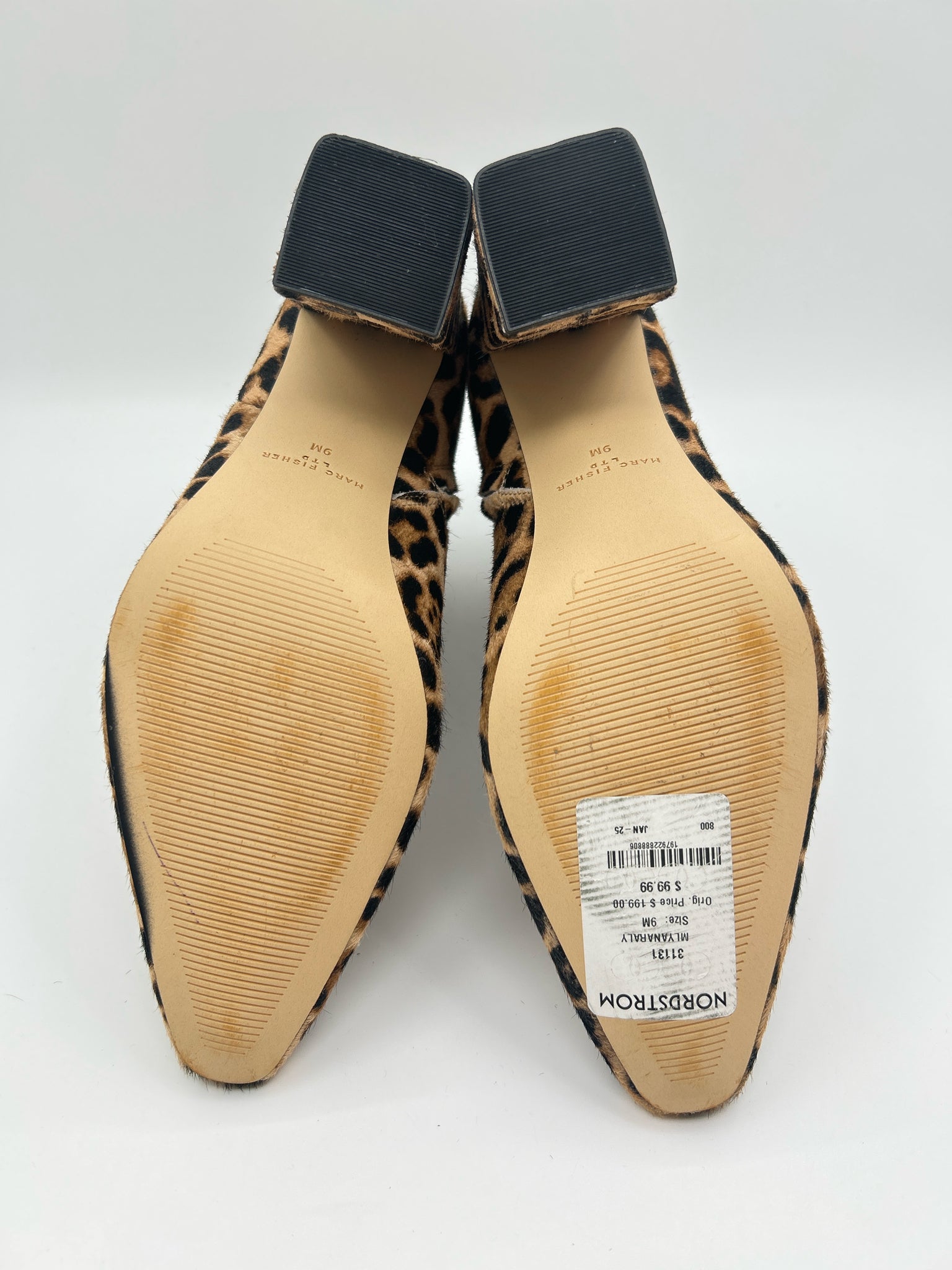MARC FISHER Size 9M Brown Print Women Booties