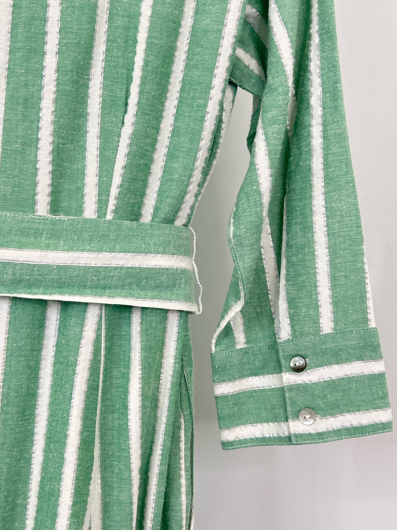 BOSTON PROPER Size M GREEN AND WHITE Women Dress