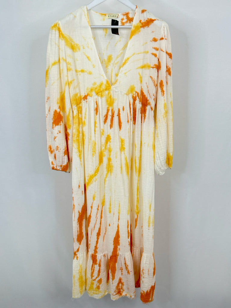 STARK Size S Ivory & Orange Women's Dress