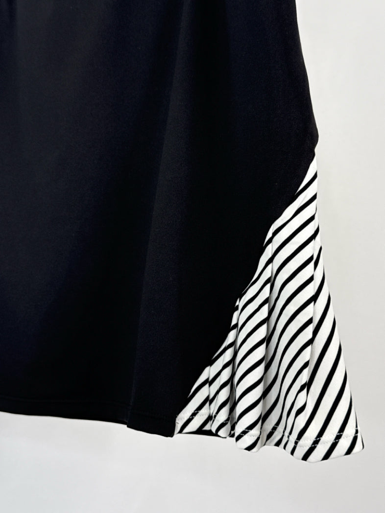 CHICO'S Size 8 Black & White Women Skirt