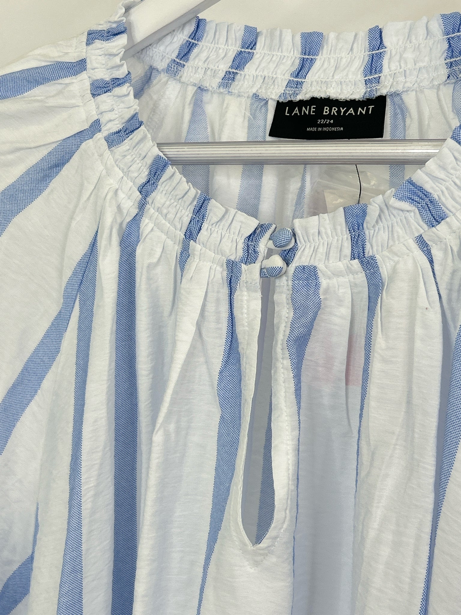 LANE BRYANT Size 22/24 Blue Striped Women Top NWT