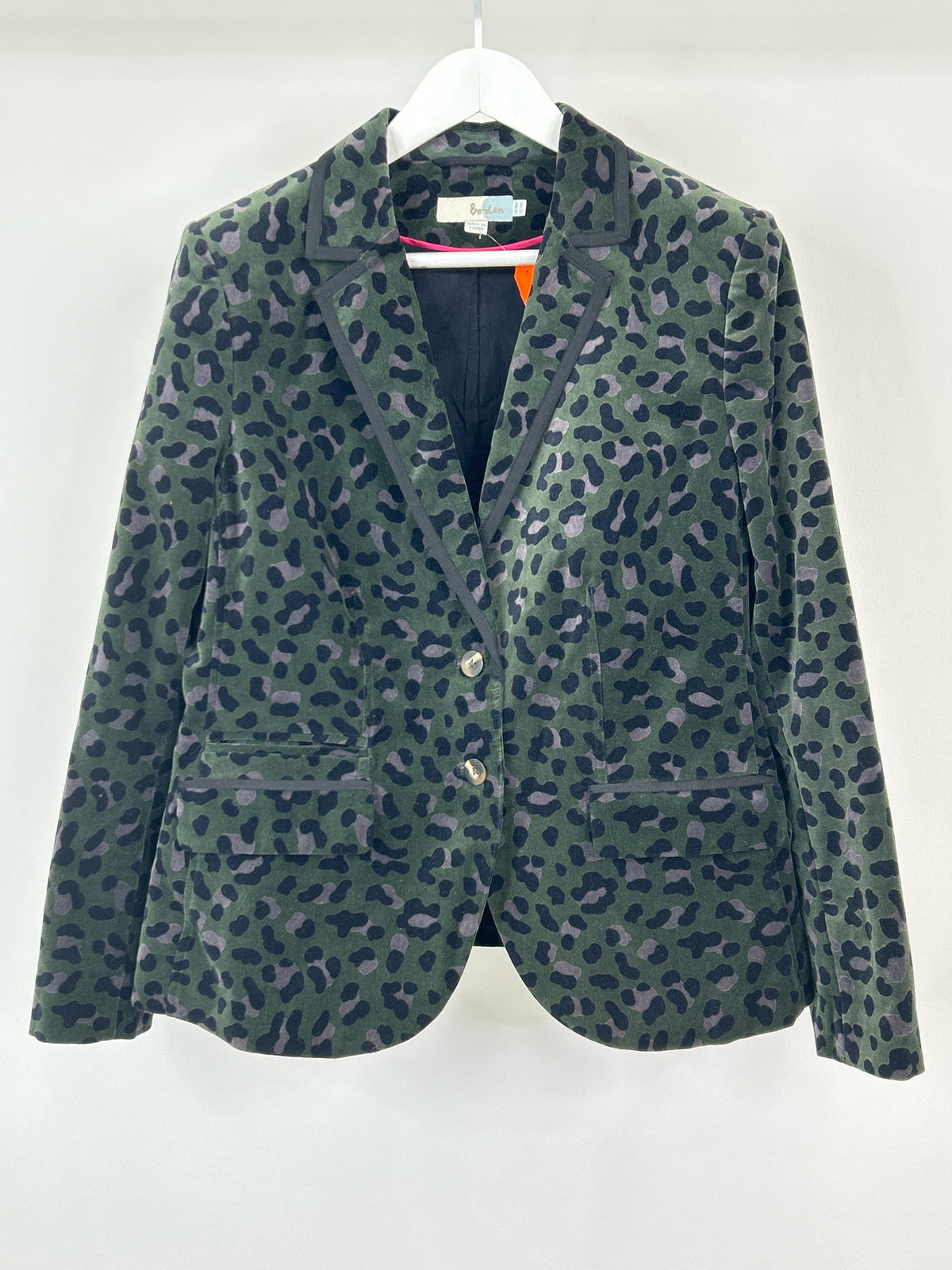 BODEN Size 14R Green Print Women Blazer