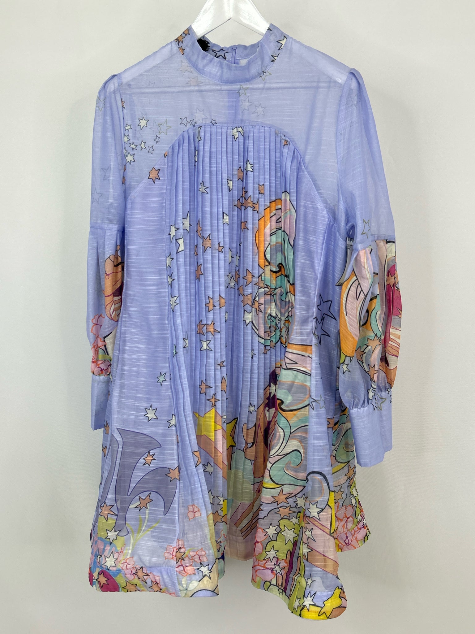 N BY NANCY Size 3X Lavender Print Women Dress