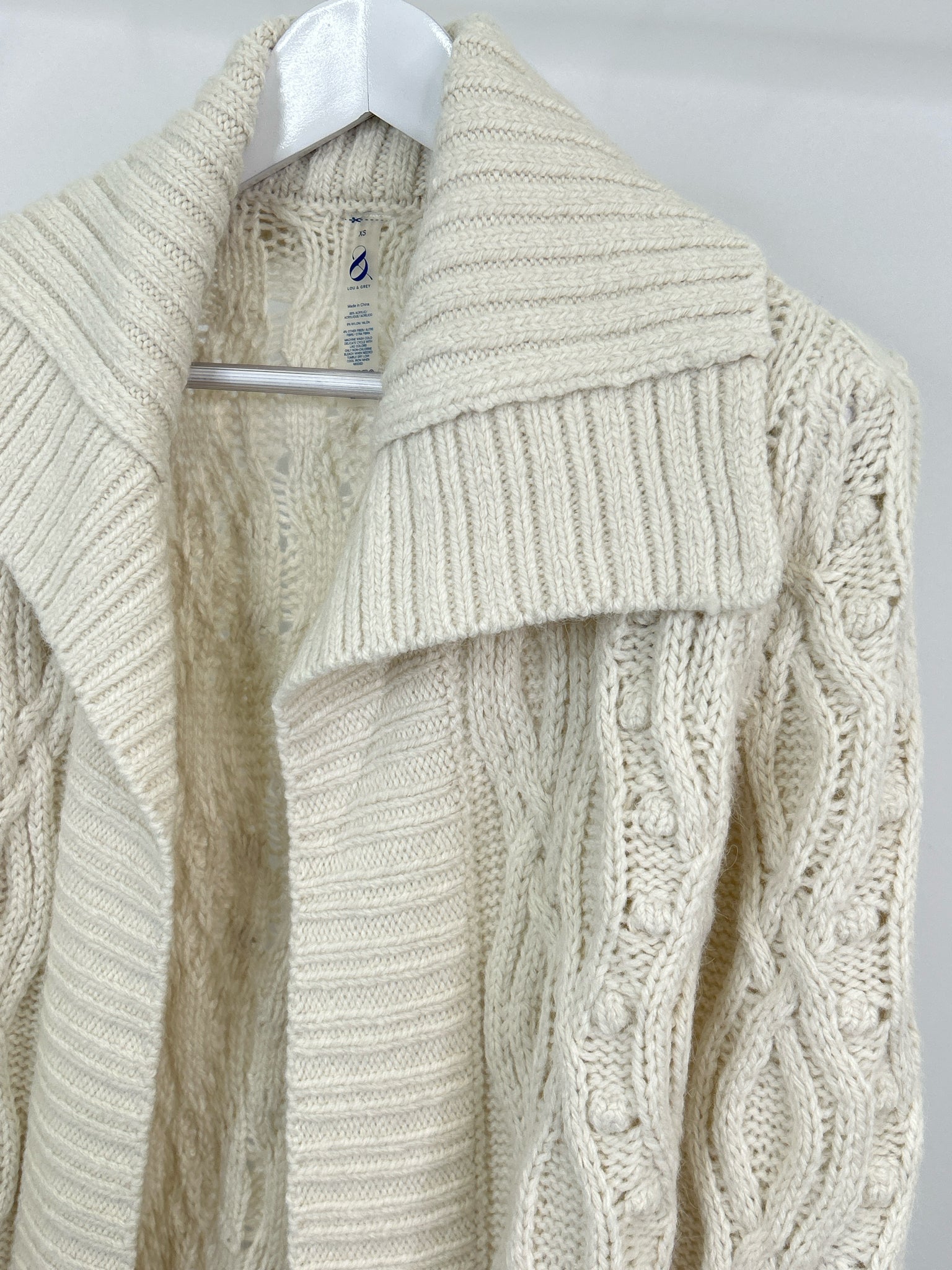 LOU & GREY Size XS Ivory Women Cardigan