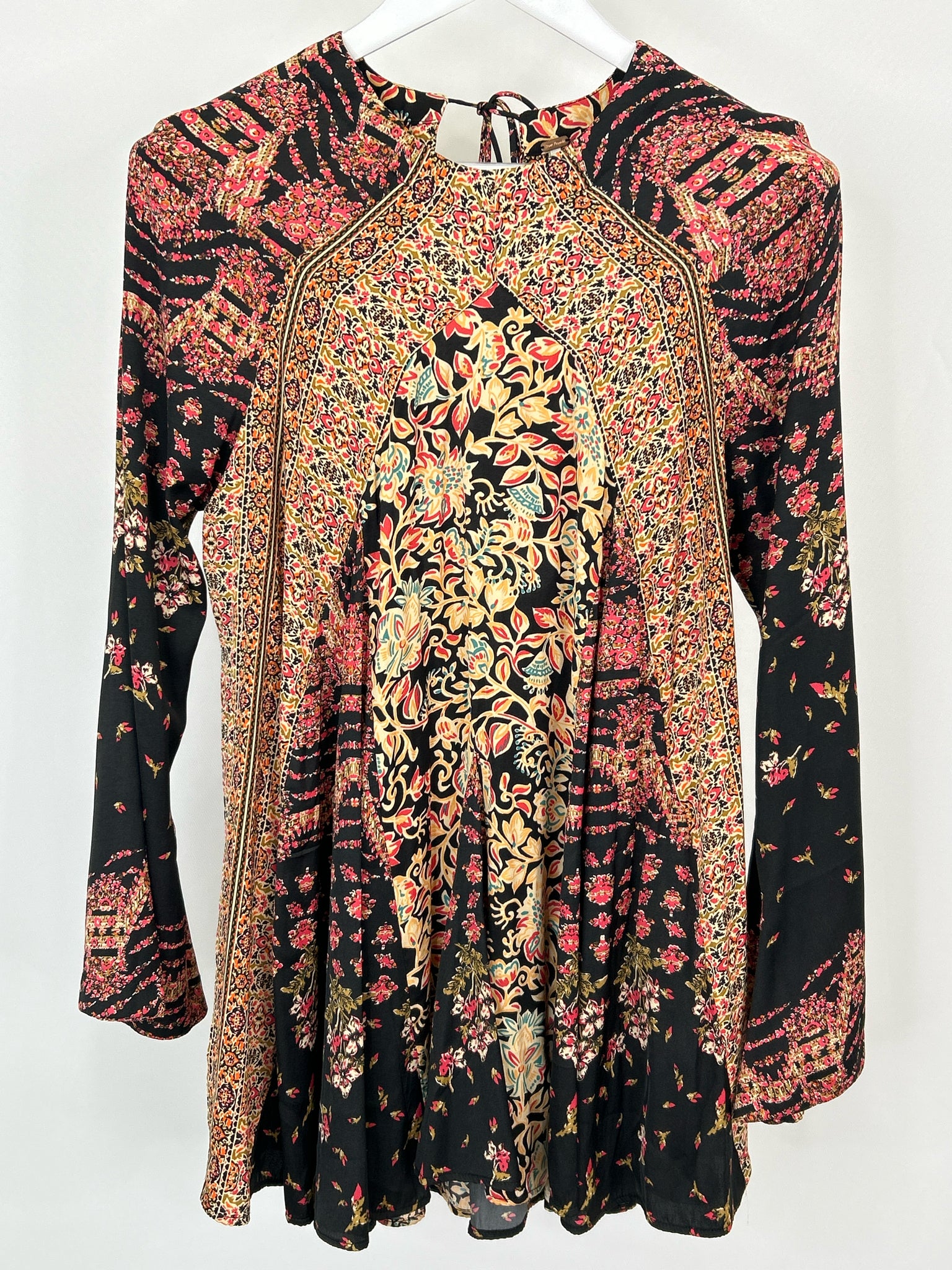 FREE PEOPLE Size S Black & Orange Women Dress