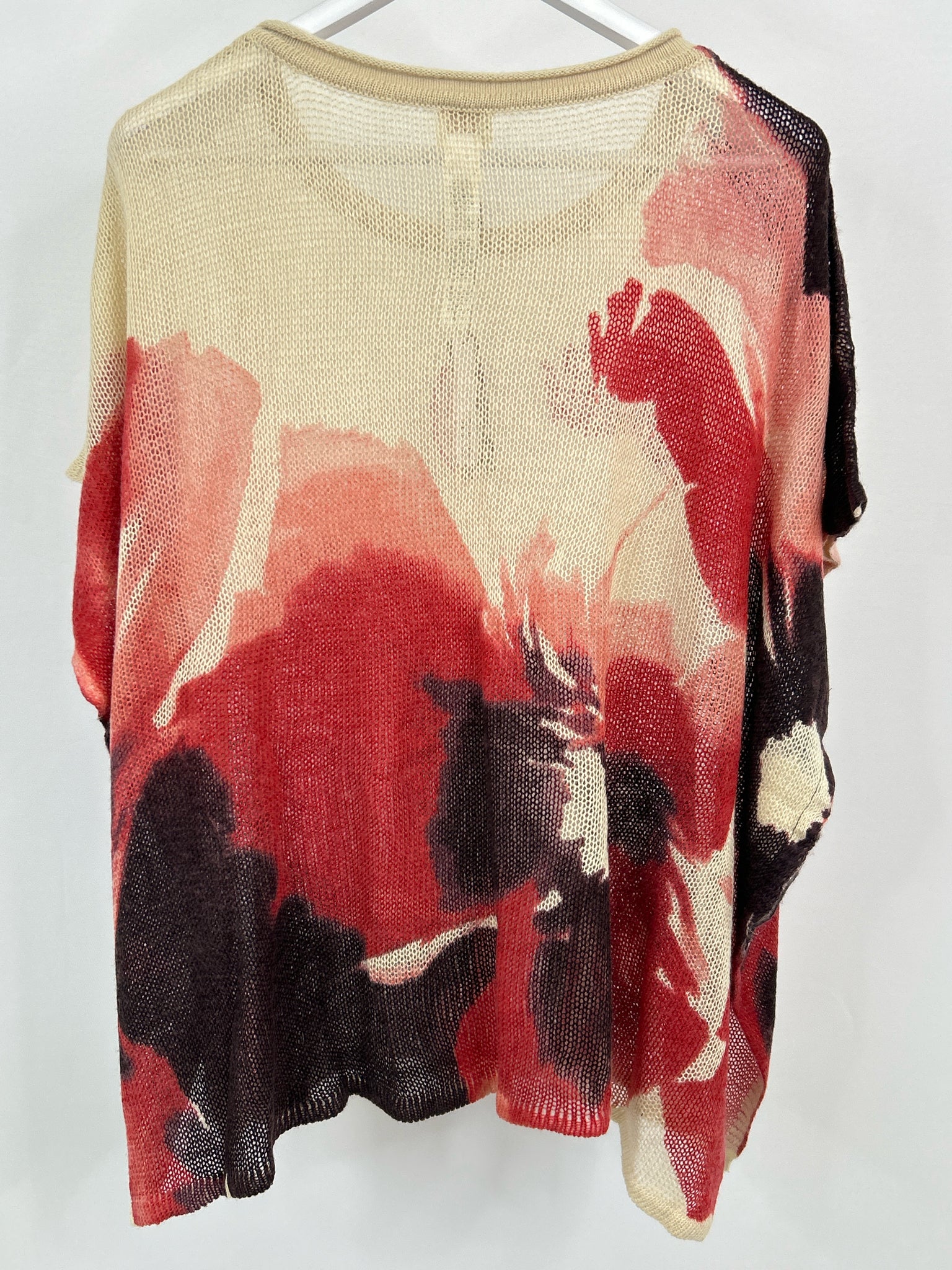 CHICO'S Collection One Size Red Print Women Sweater NWT