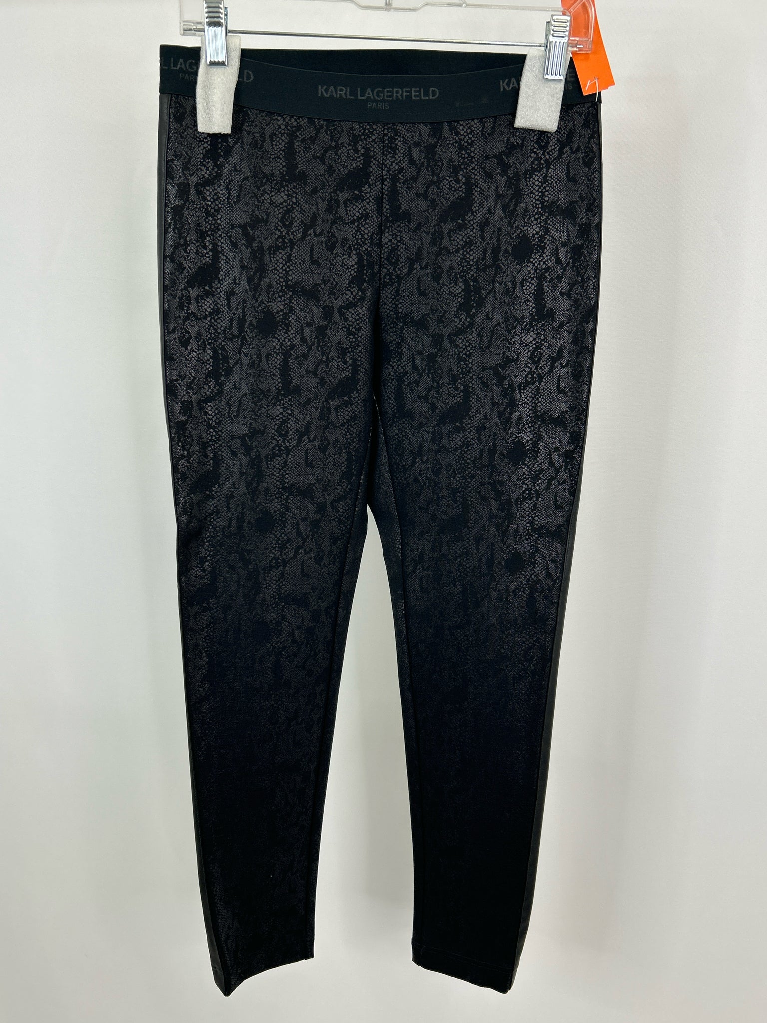 KARL LAGERFELD Size S Black Print Women Legging NWT