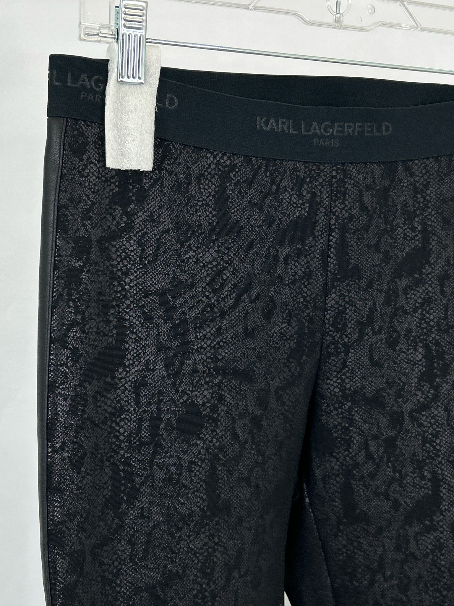 KARL LAGERFELD Size S Black Print Women Legging NWT