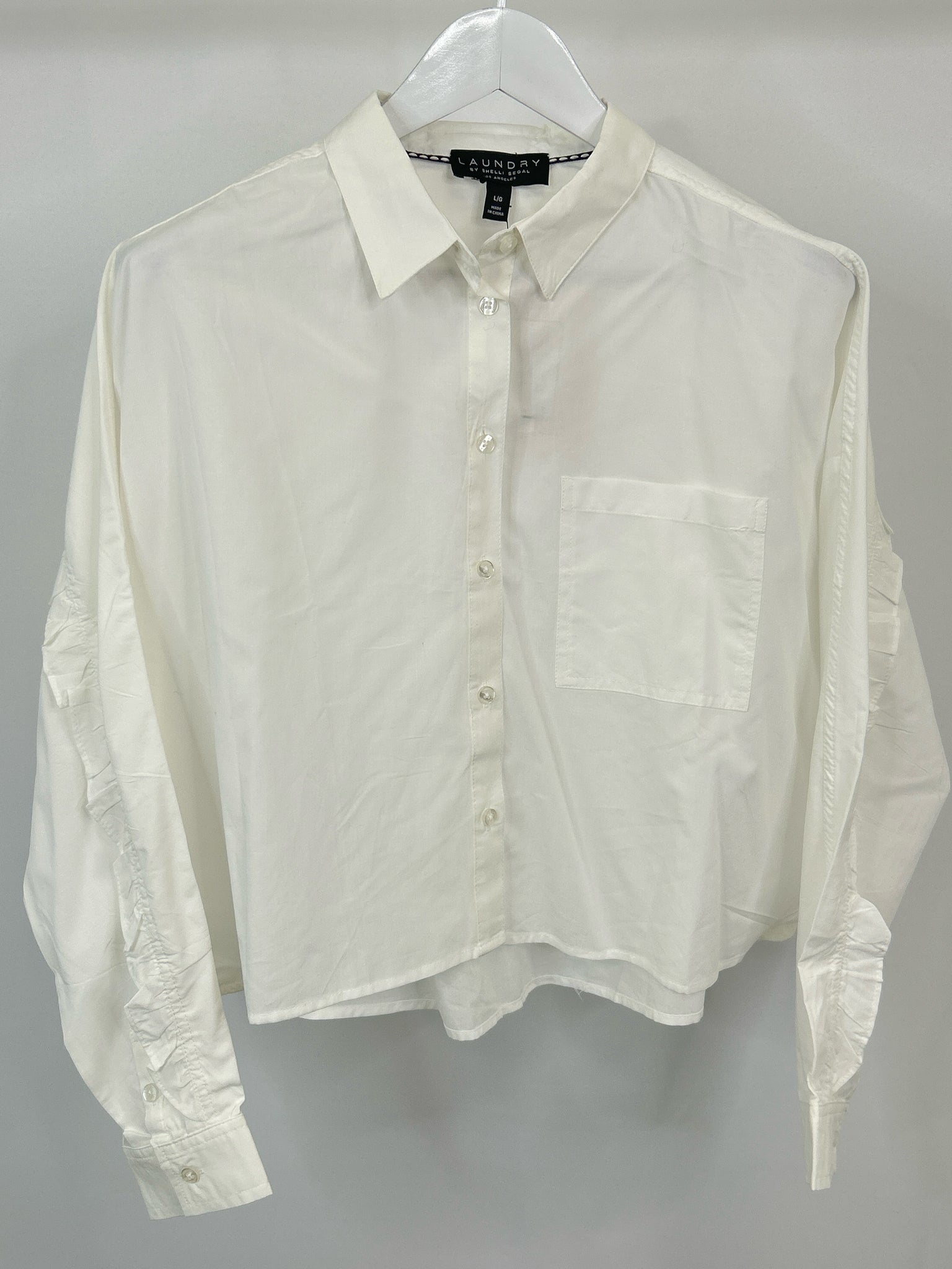 LAUNDRY BY SHELLI SEGAL Size L White Women Shirt
