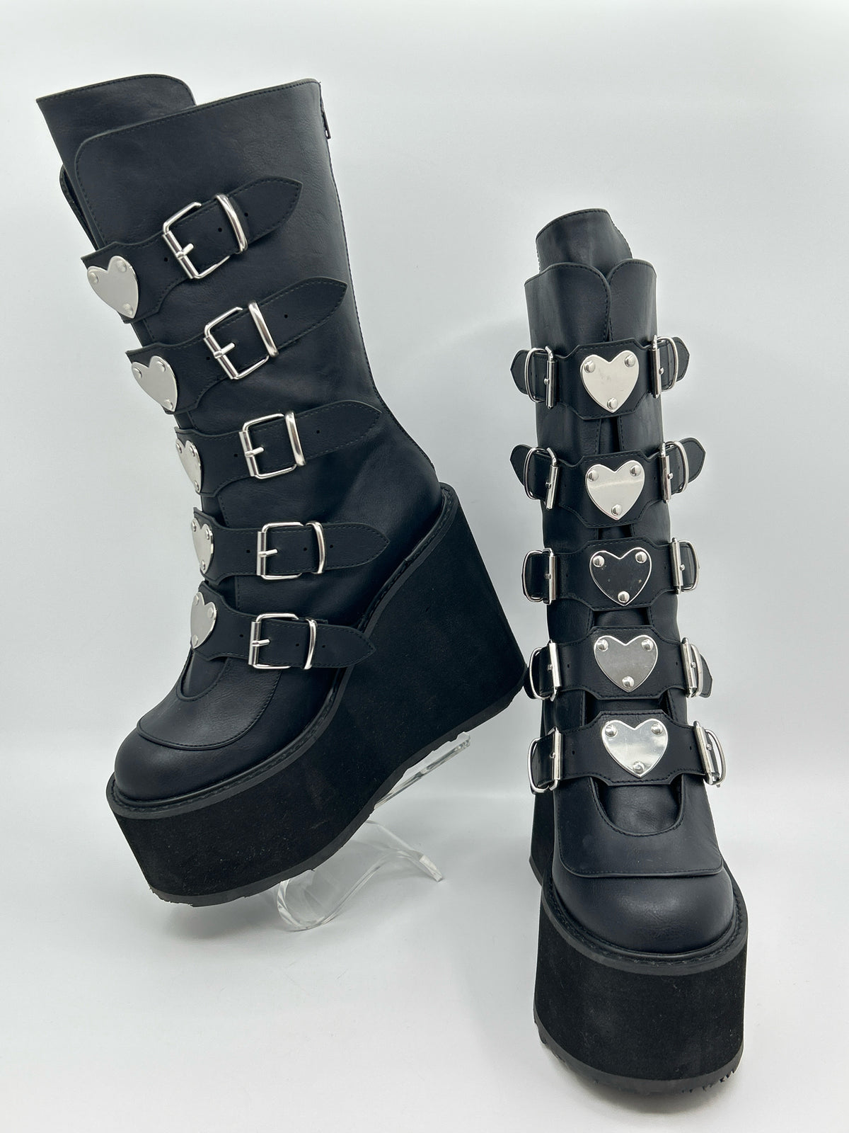 DEMONIA Size 10 Black Women Boots