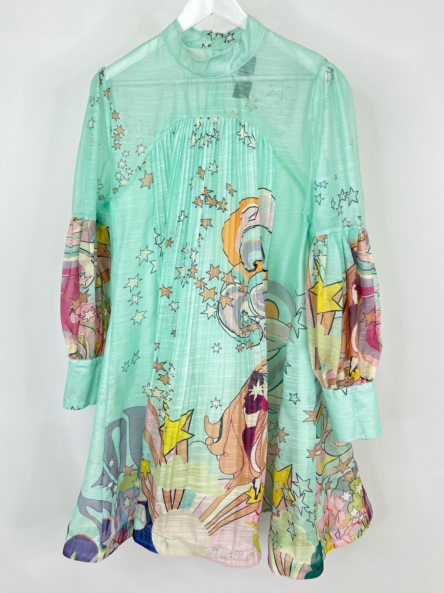 N BY NANCY Size 3X Mint Green Print Women Dress