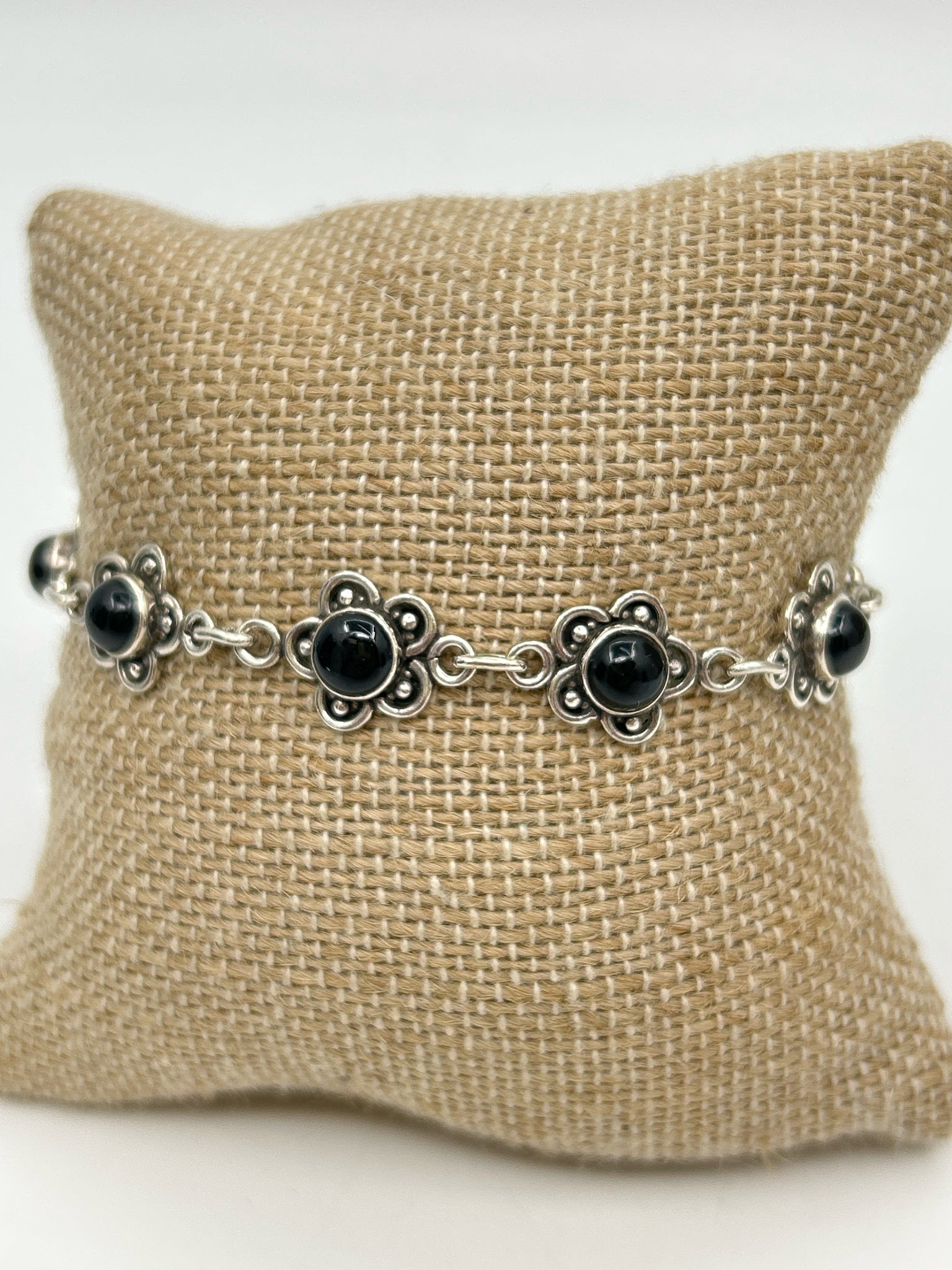 Taxco CIL Mexico Silver and Black Bracelet