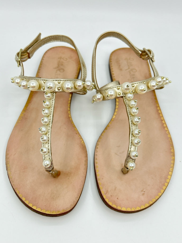 LILLY PULITZER Size 7M gold metallic Women's Sandal