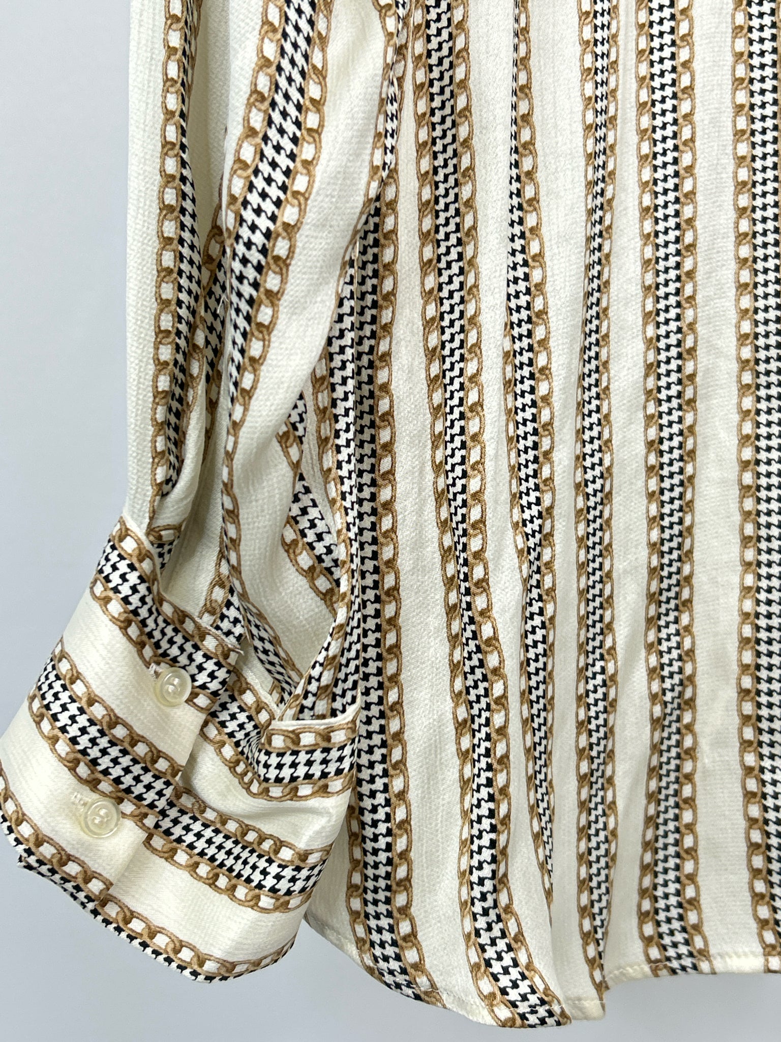 ZARA Size L Cream and tan Women Blouse