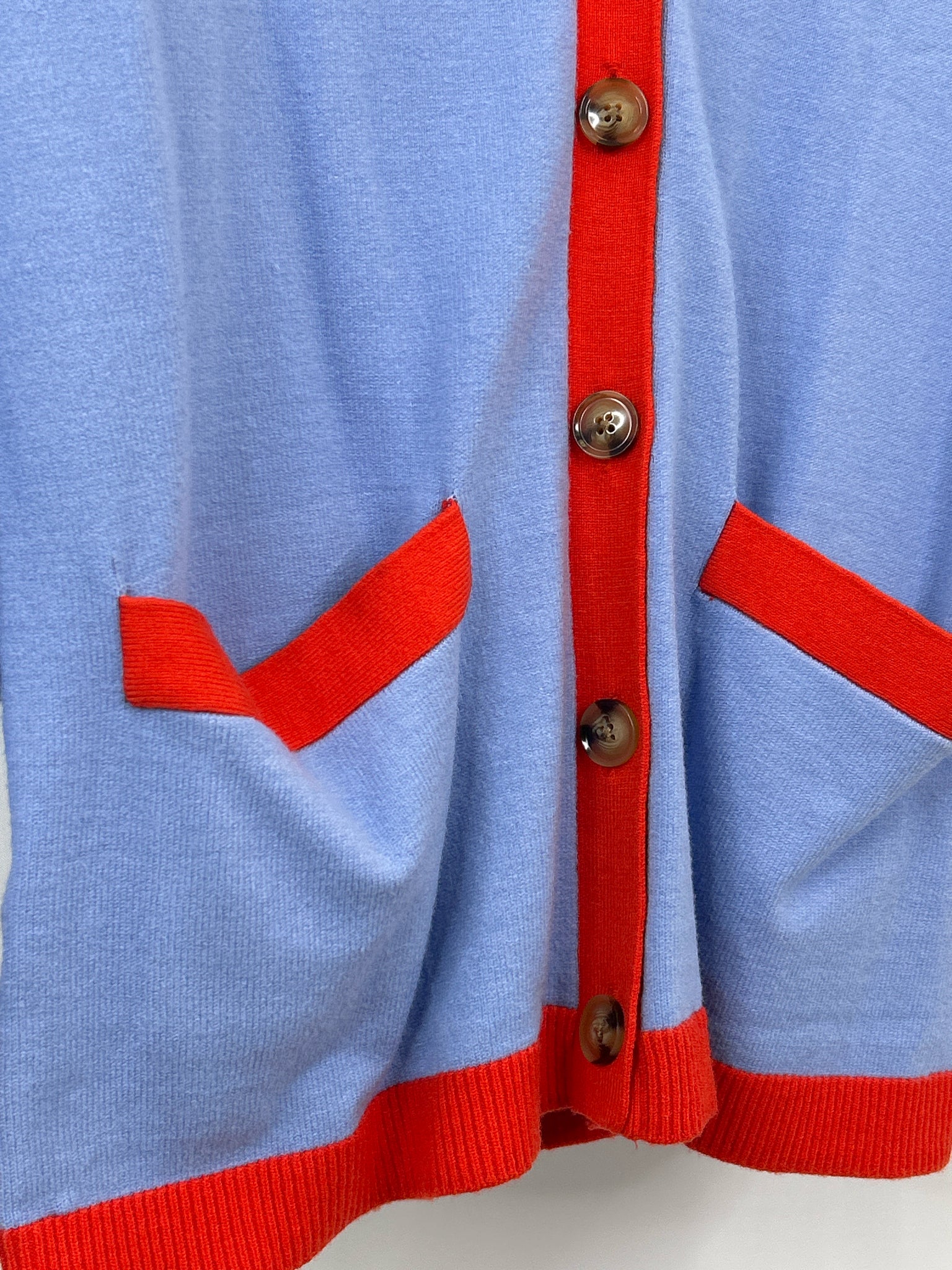 ANN TAYLOR Size L BLUE AND RED Women Cardigan