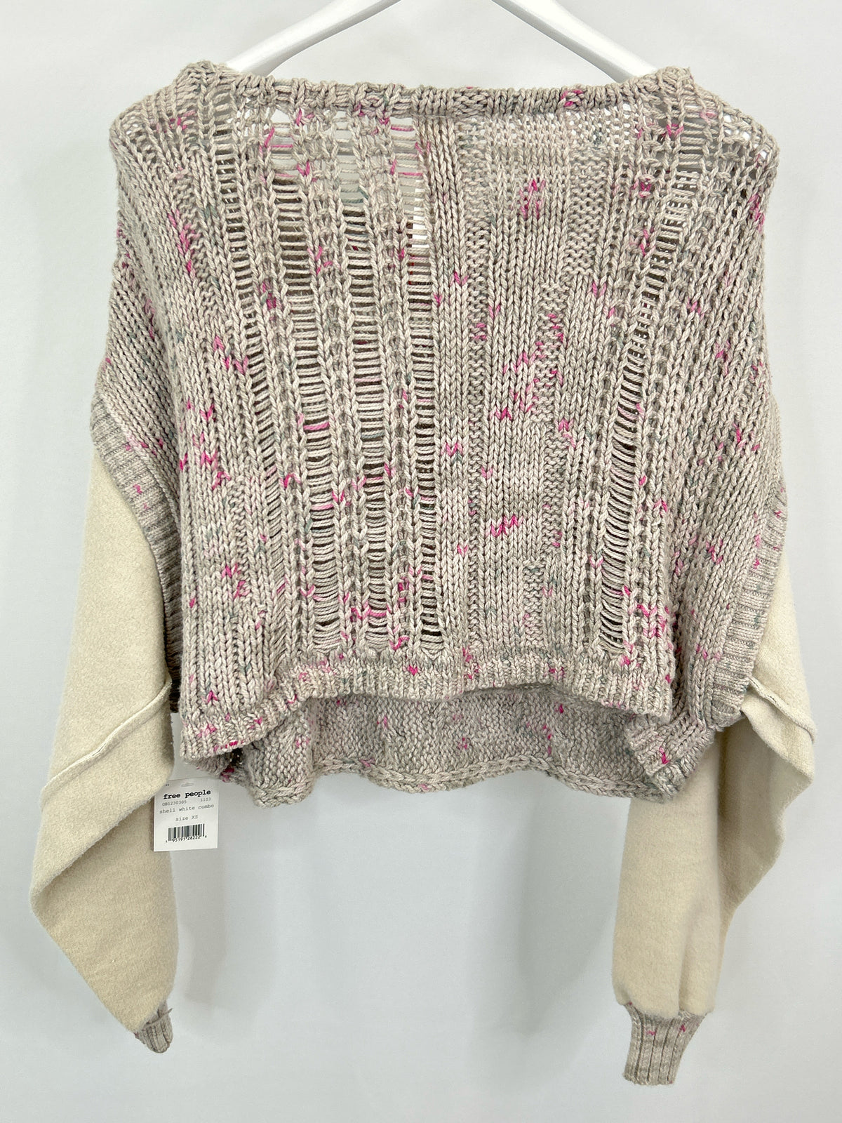 FREE PEOPLE Size XS GREY & PINK Women Sweater