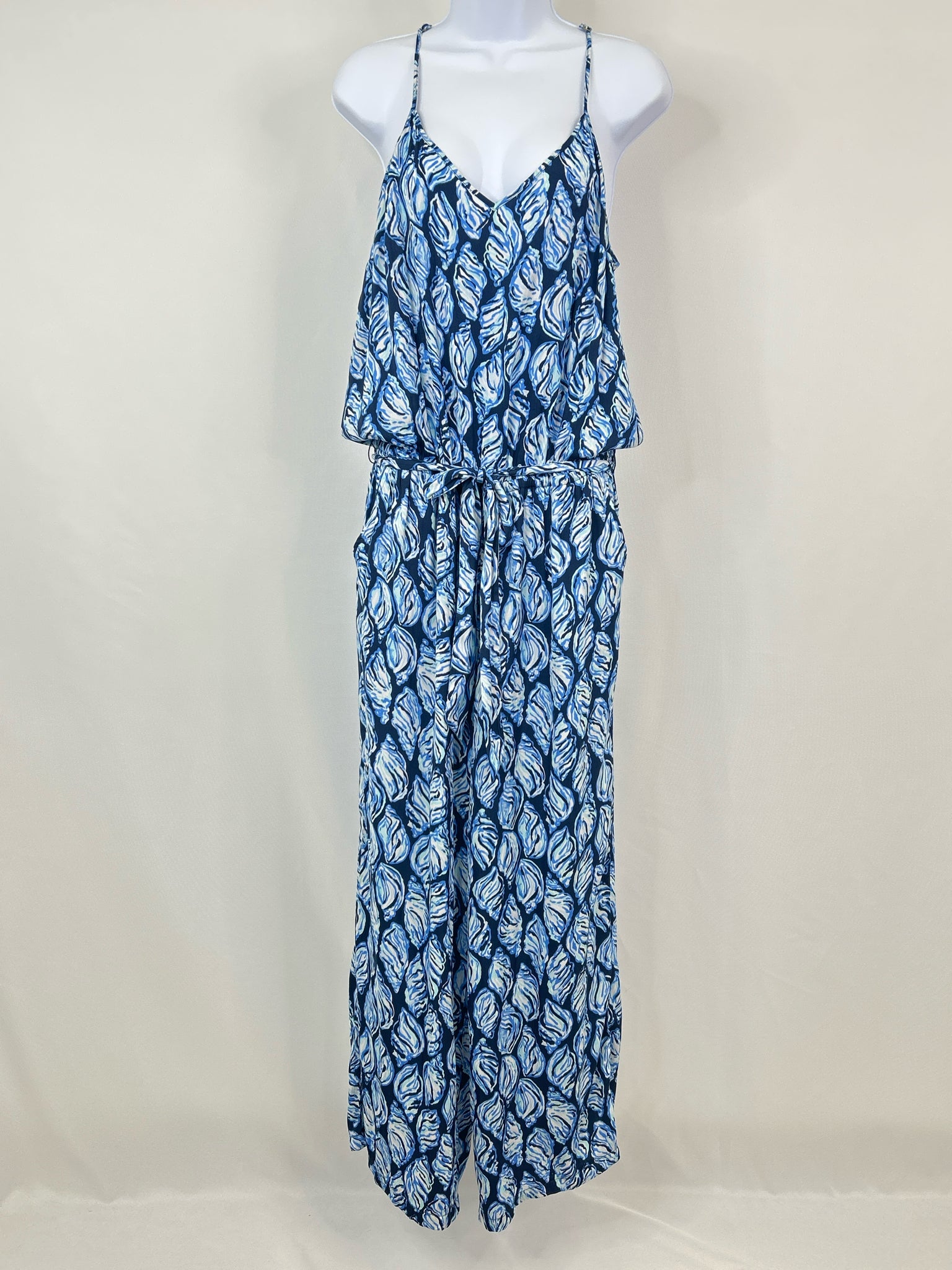 LILLY PULITZER Size L Blue Print Women Jumpsuit