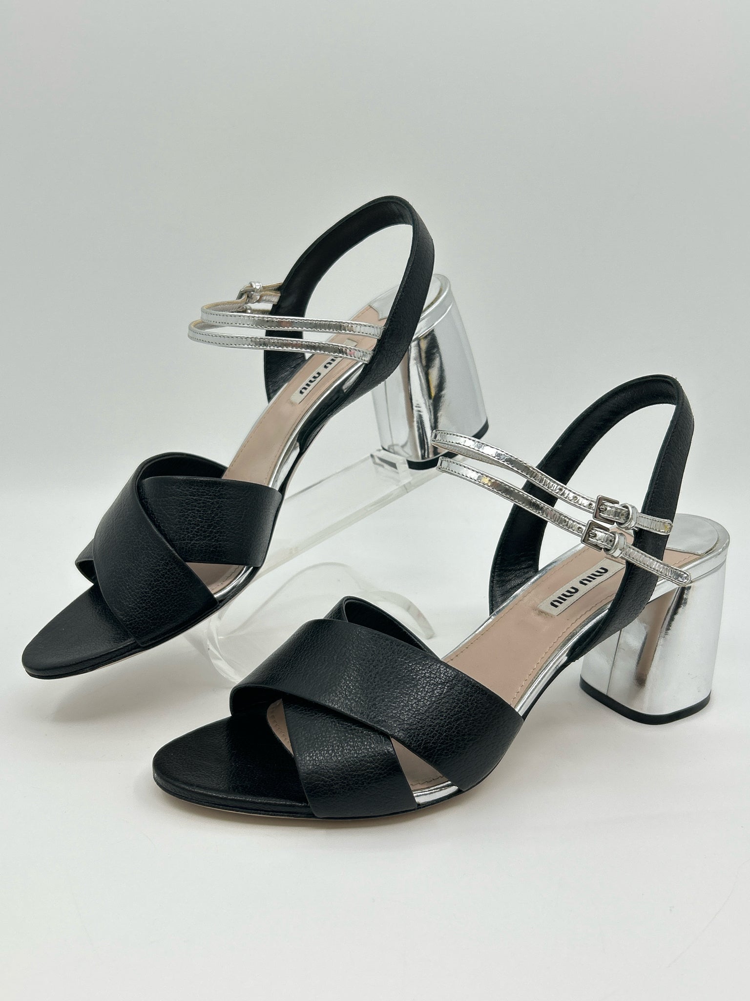 MIU MIU Size 39.5 Black Women Sandal