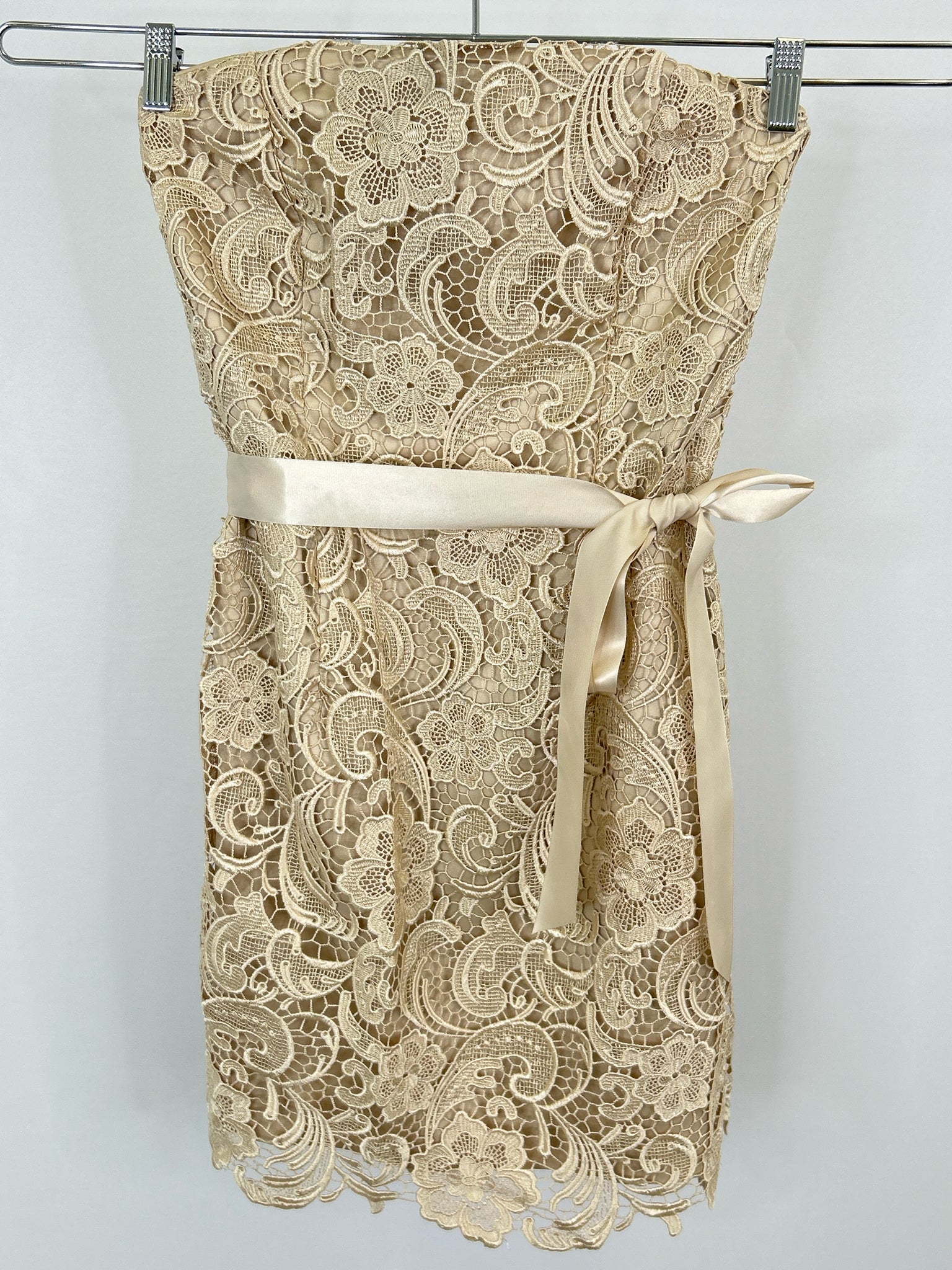 ADRIANNA PAPELL Size 6 Beige Women Dress